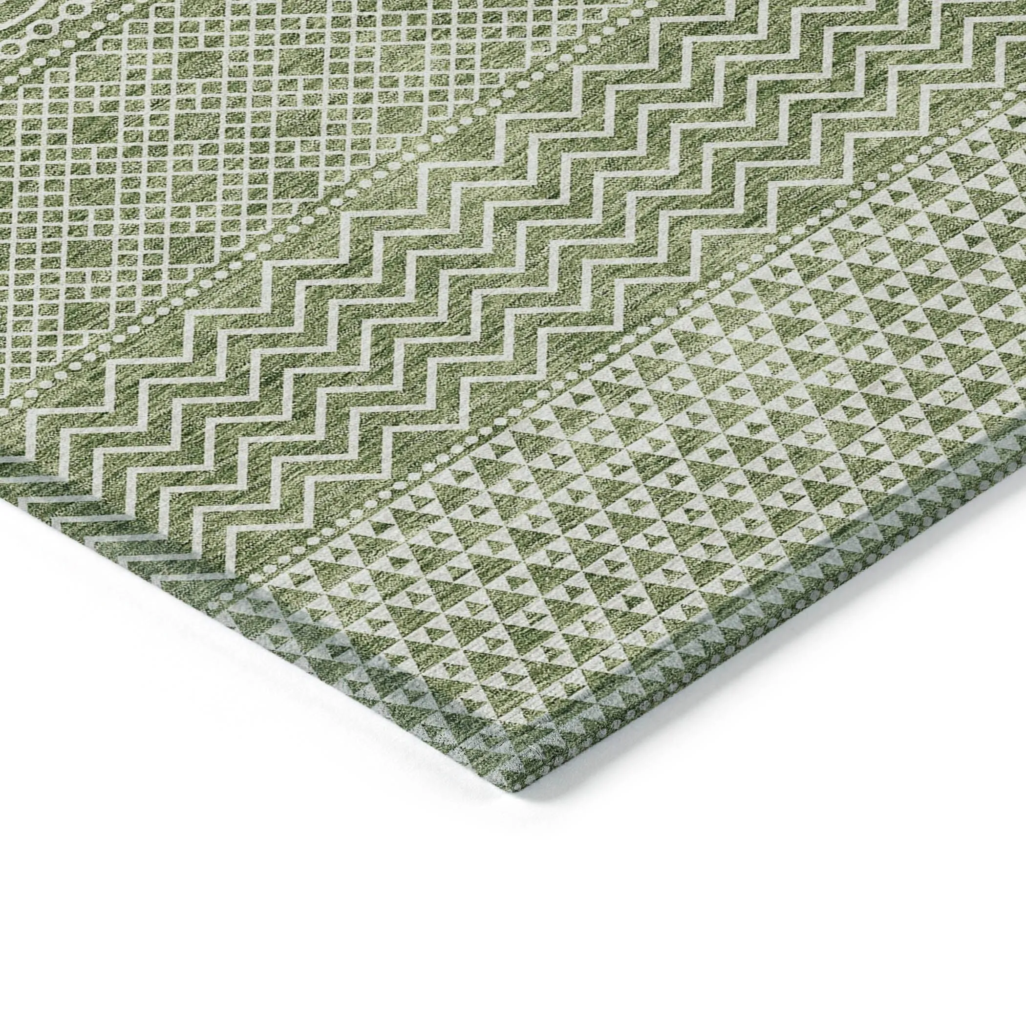 Machine Washable Indoor/ Outdoor Modern Stripes Chantille Rug