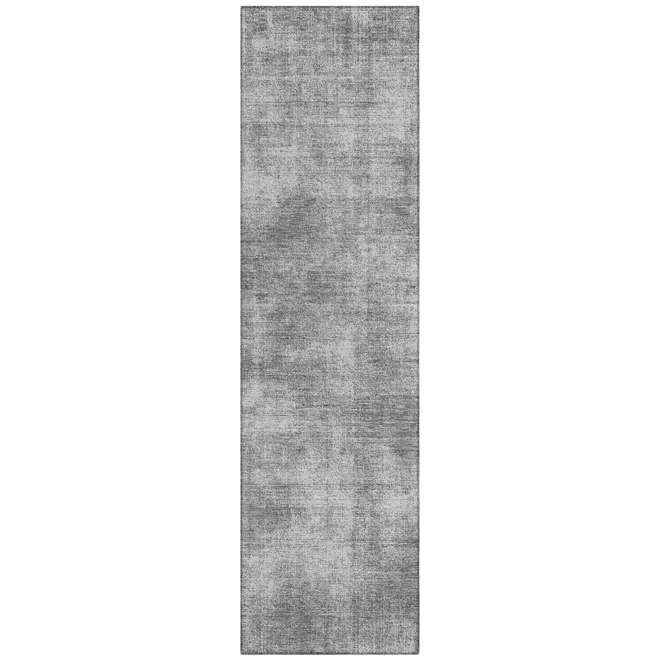 Machine Washable Indoor/ Outdoor Simple Solid Chantille Rug
