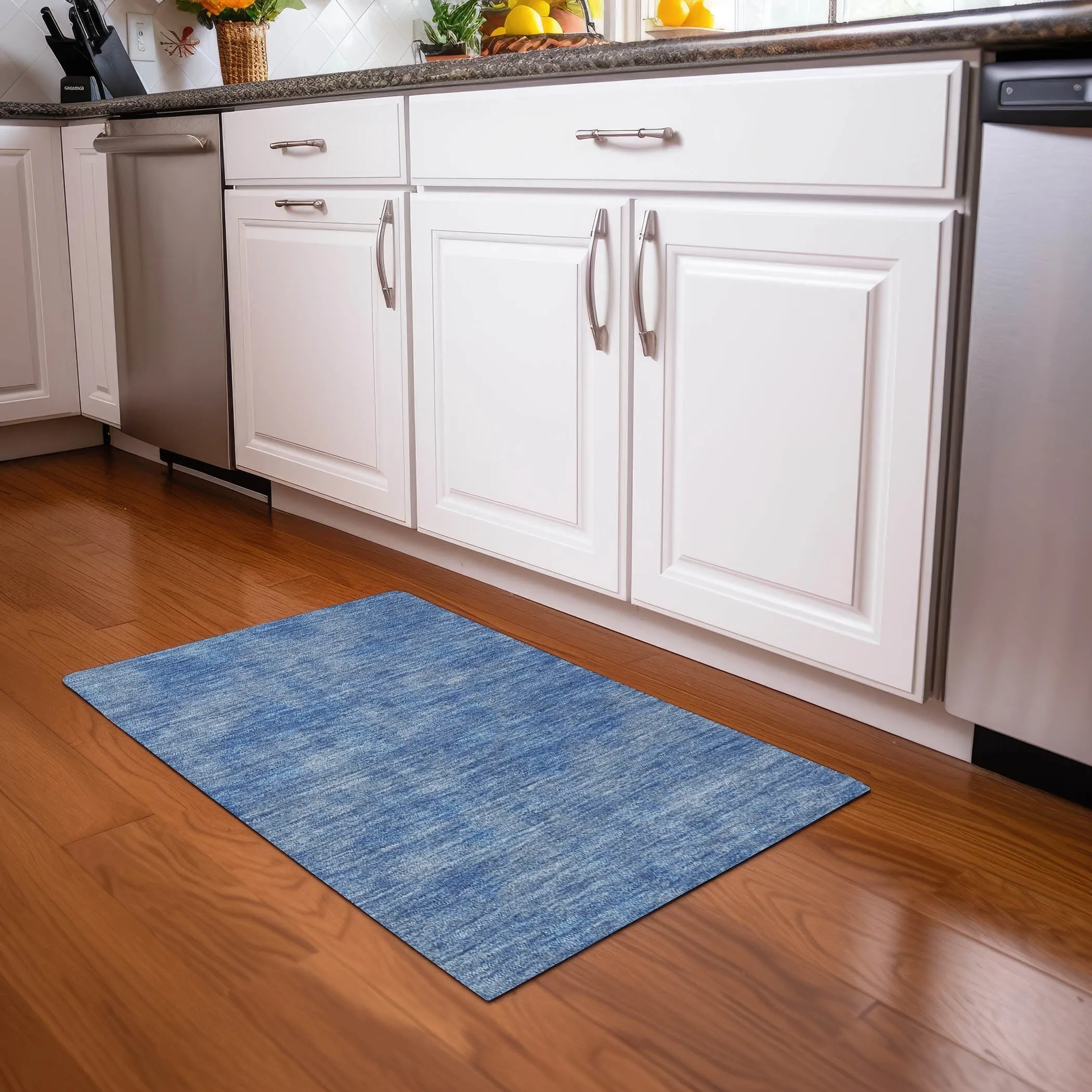 Machine Washable Indoor/ Outdoor Simple Solid Chantille Rug