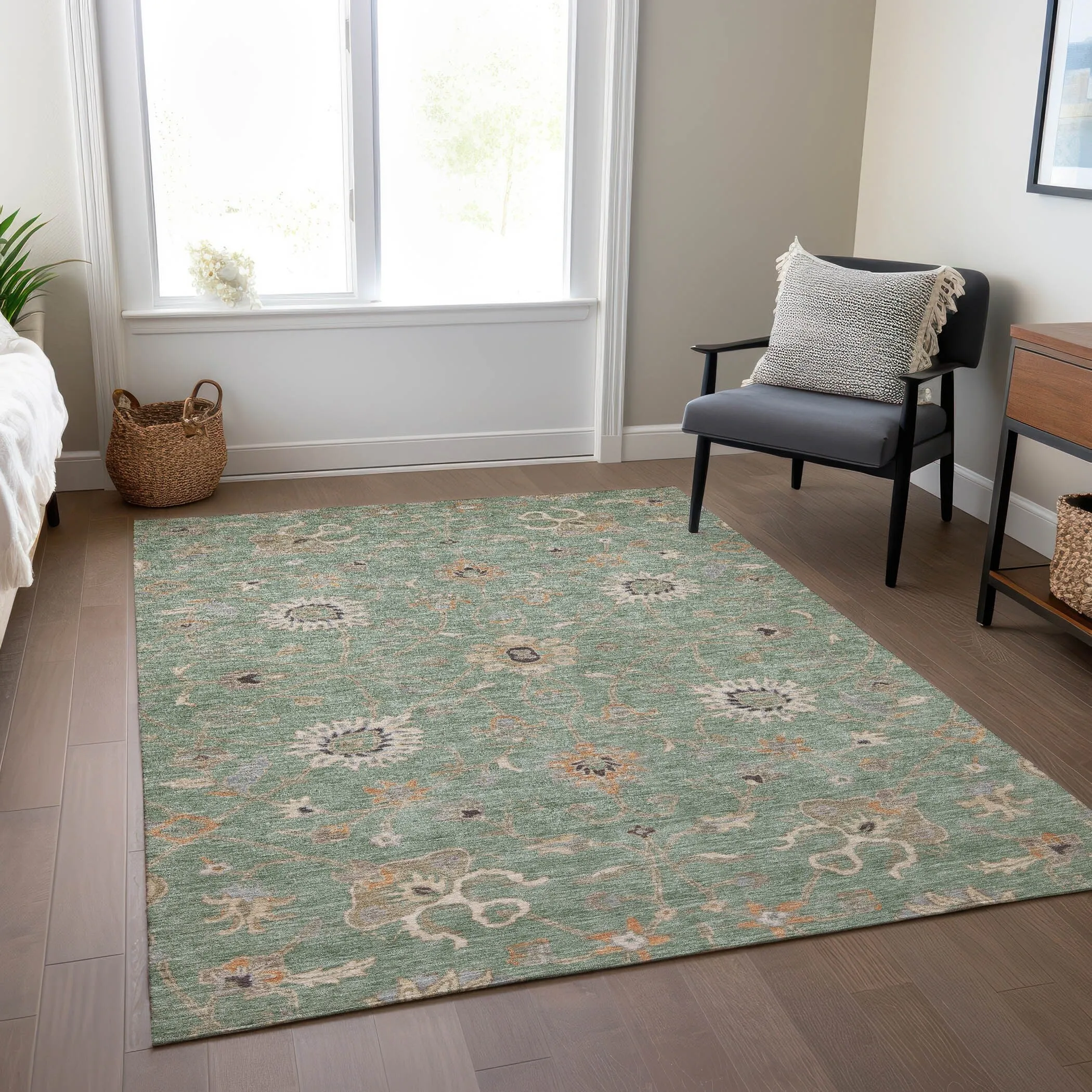 Machine Washable Indoor/ Outdoor Traditional Persian Chantille Rug