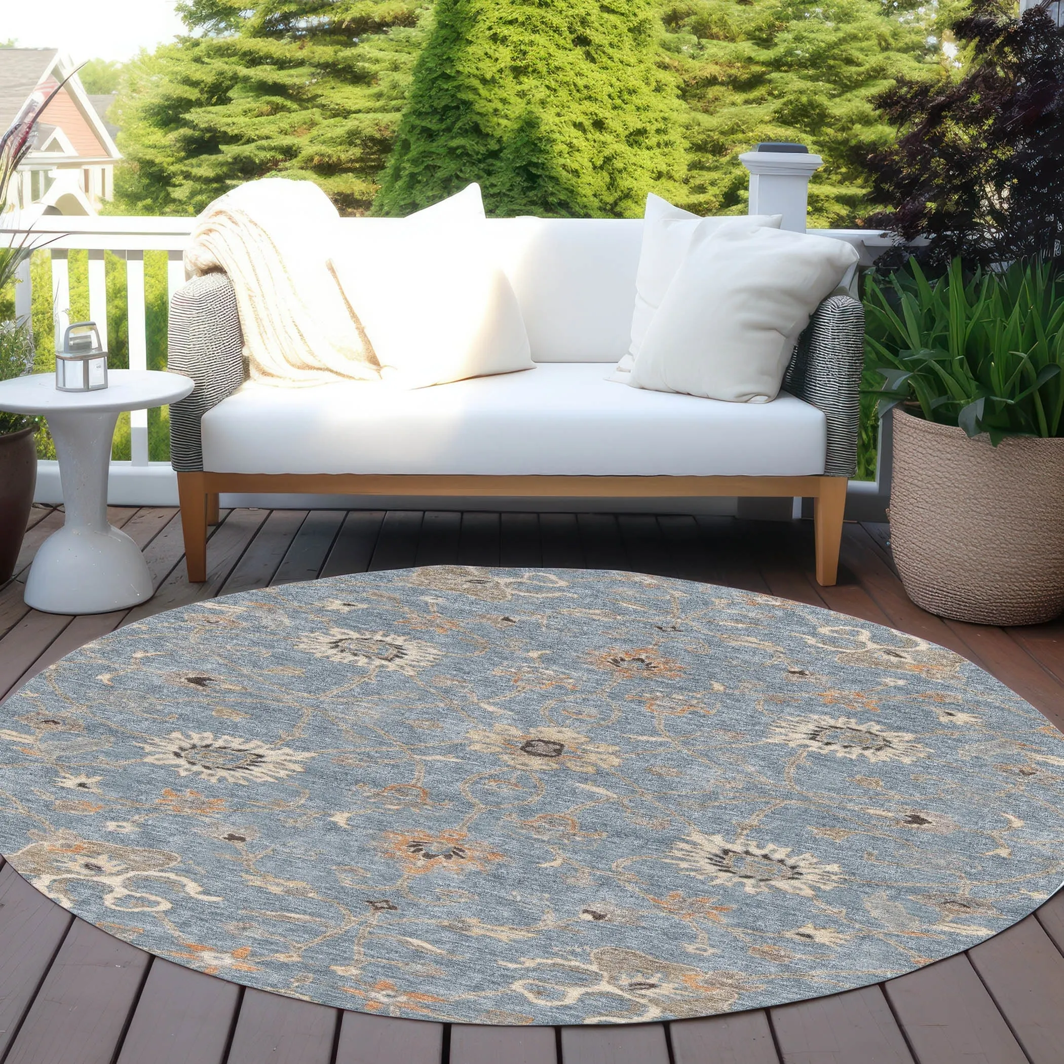 Machine Washable Indoor/ Outdoor Traditional Persian Chantille Rug