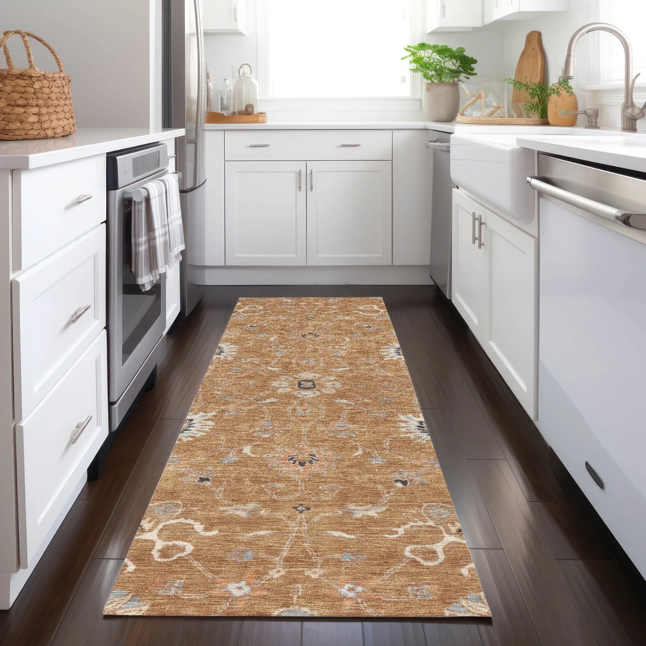 Machine Washable Indoor/ Outdoor Traditional Persian Chantille Rug