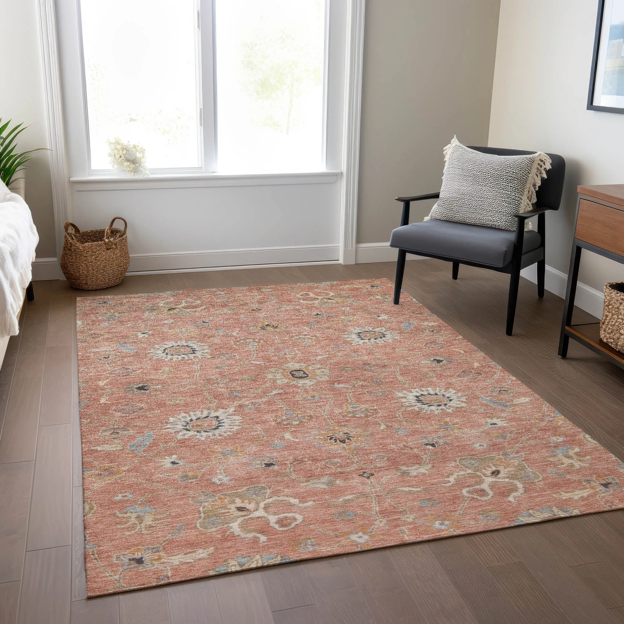 Machine Washable Indoor/ Outdoor Traditional Persian Chantille Rug