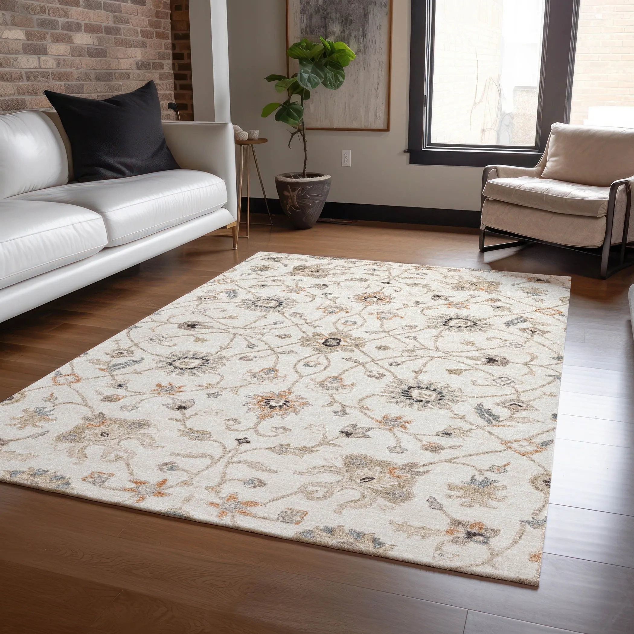 Machine Washable Indoor/ Outdoor Traditional Persian Chantille Rug