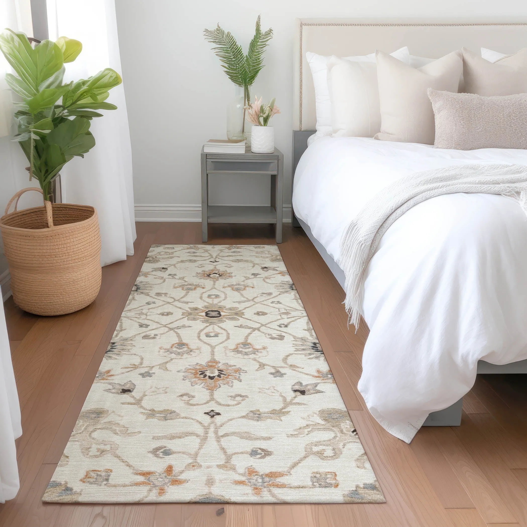 Machine Washable Indoor/ Outdoor Traditional Persian Chantille Rug