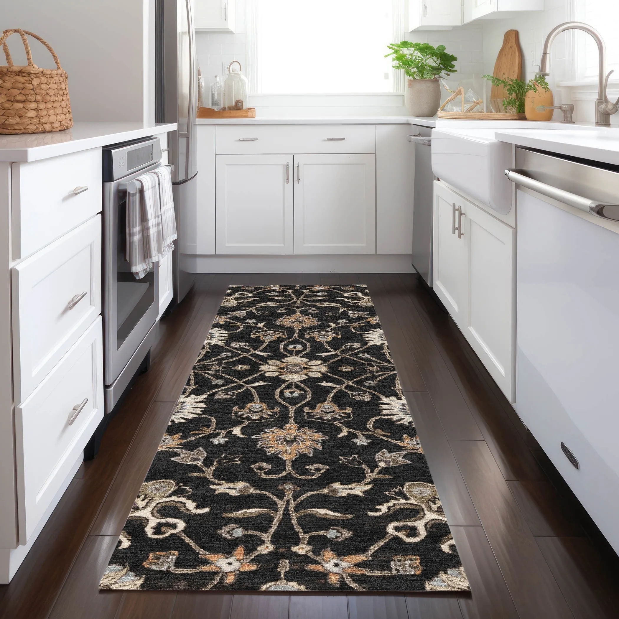Machine Washable Indoor/ Outdoor Traditional Persian Chantille Rug