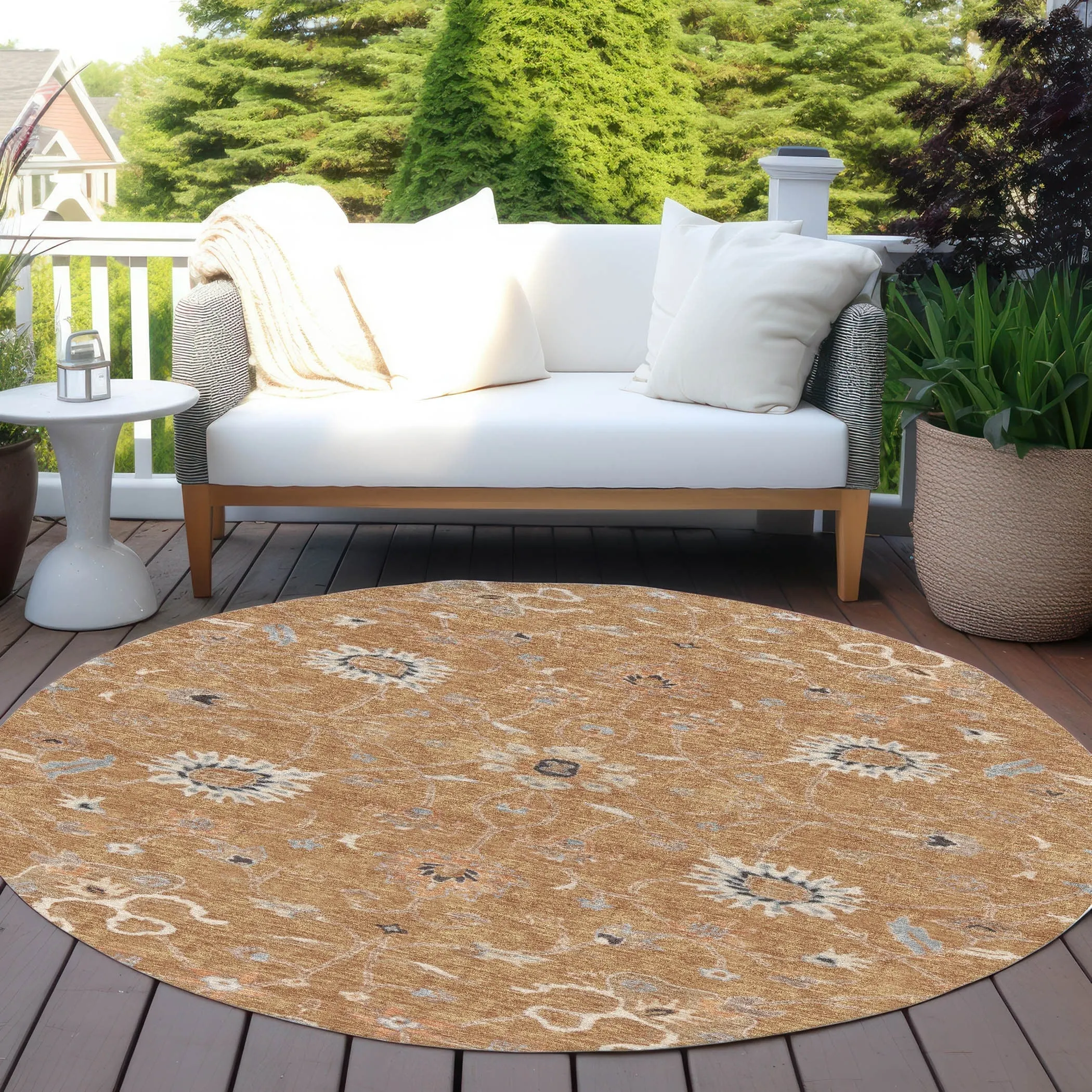 Machine Washable Indoor/ Outdoor Traditional Persian Chantille Rug