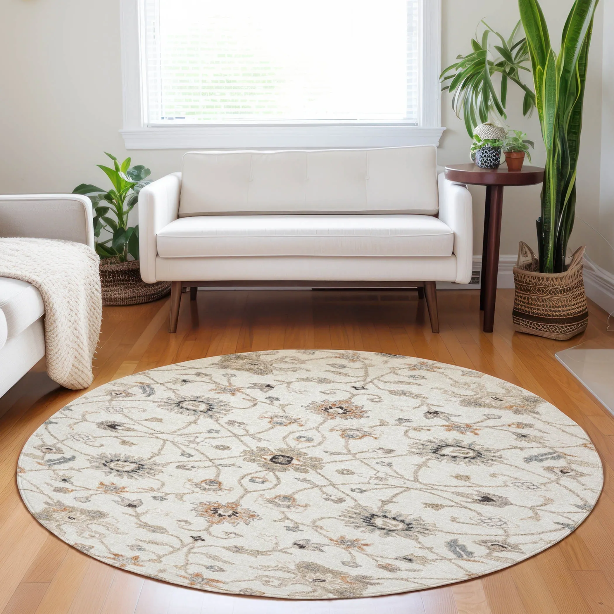 Machine Washable Indoor/ Outdoor Traditional Persian Chantille Rug