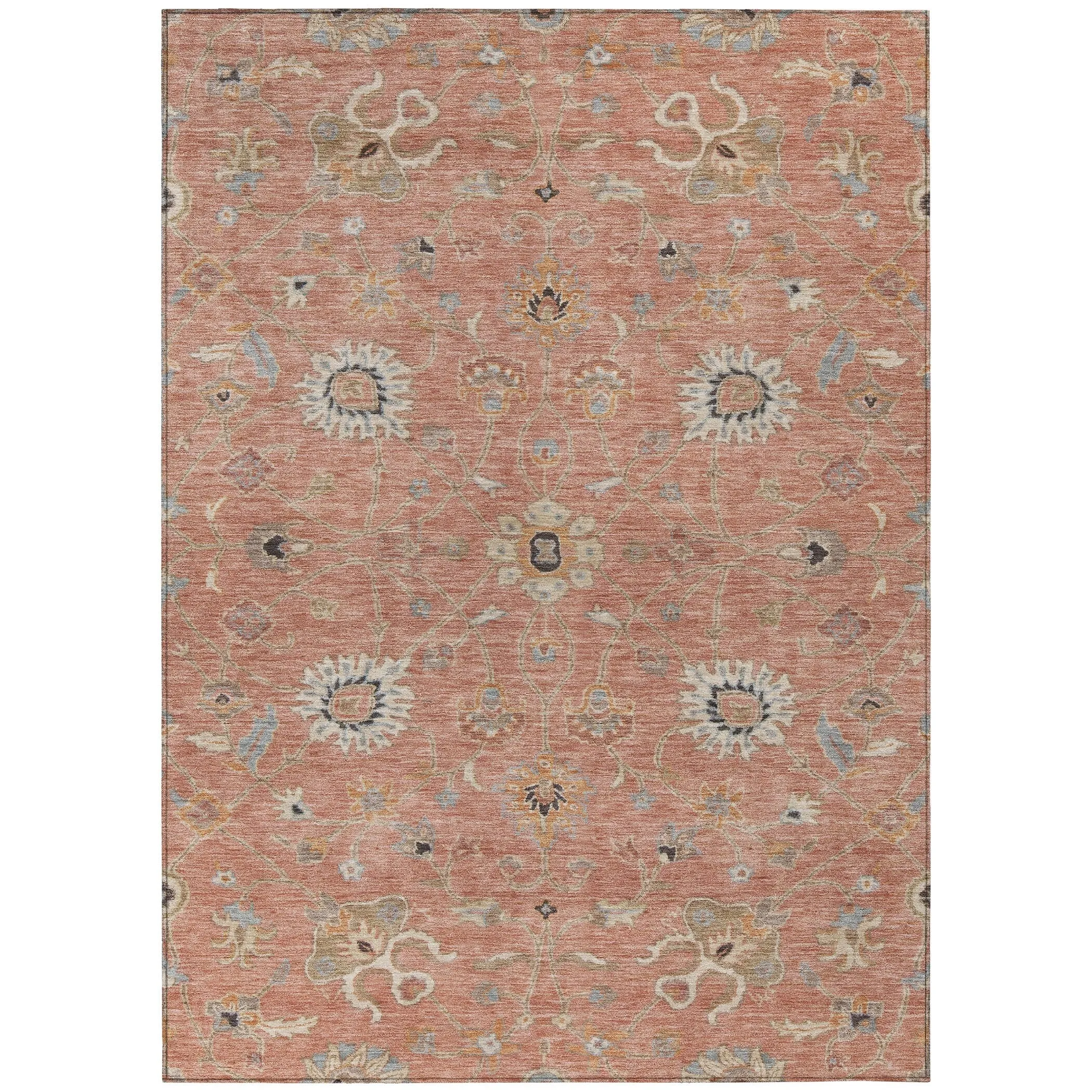 Machine Washable Indoor/ Outdoor Traditional Persian Chantille Rug