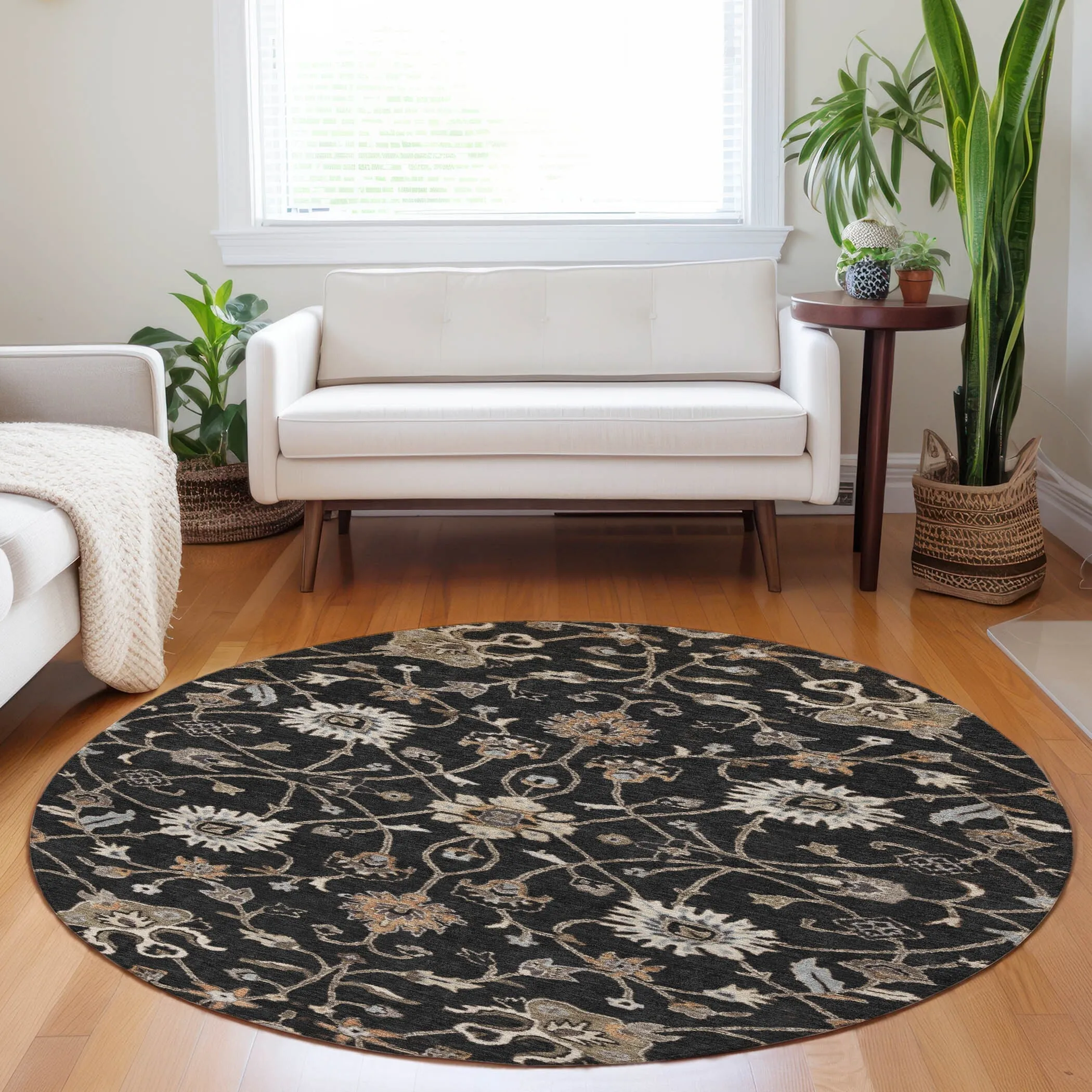 Machine Washable Indoor/ Outdoor Traditional Persian Chantille Rug