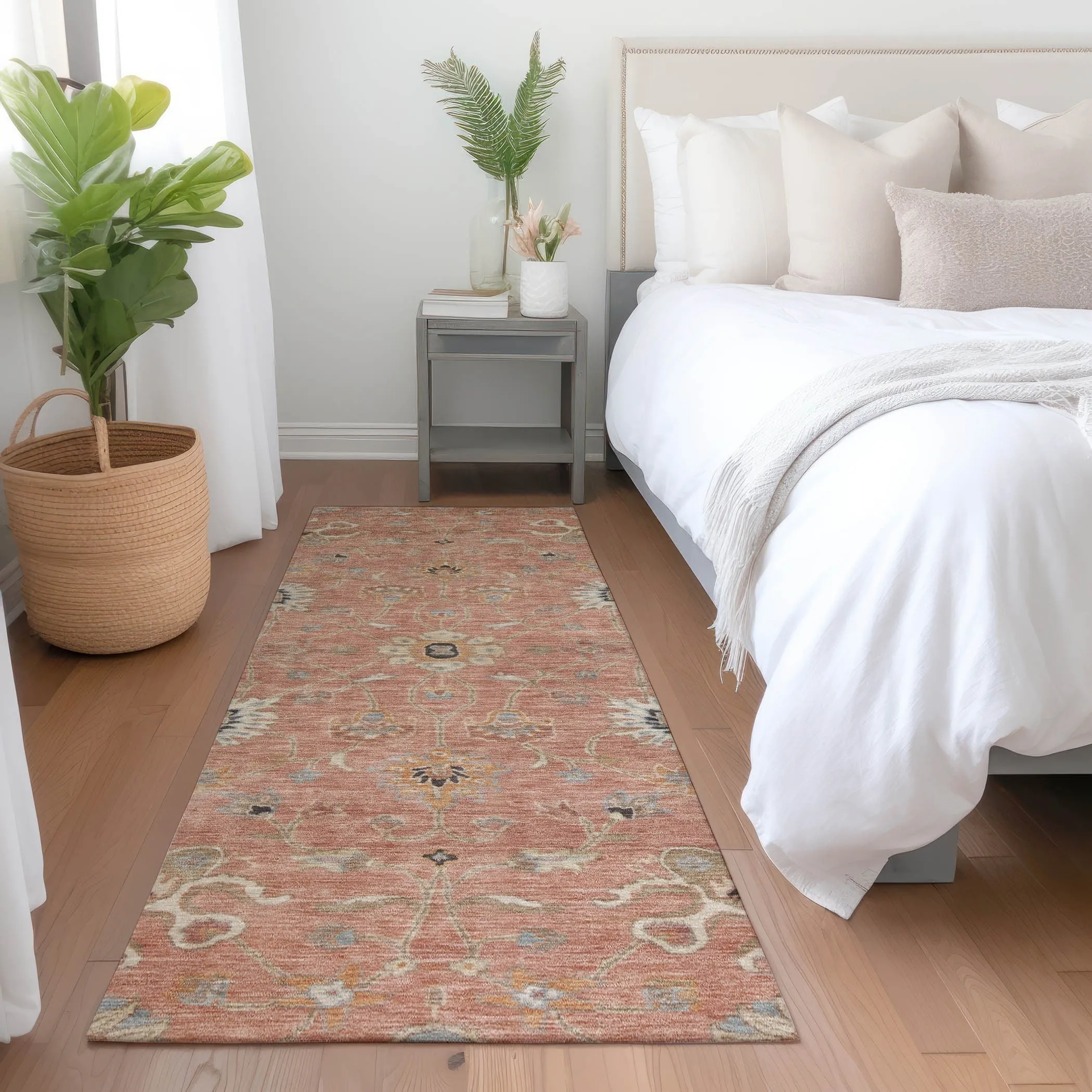 Machine Washable Indoor/ Outdoor Traditional Persian Chantille Rug