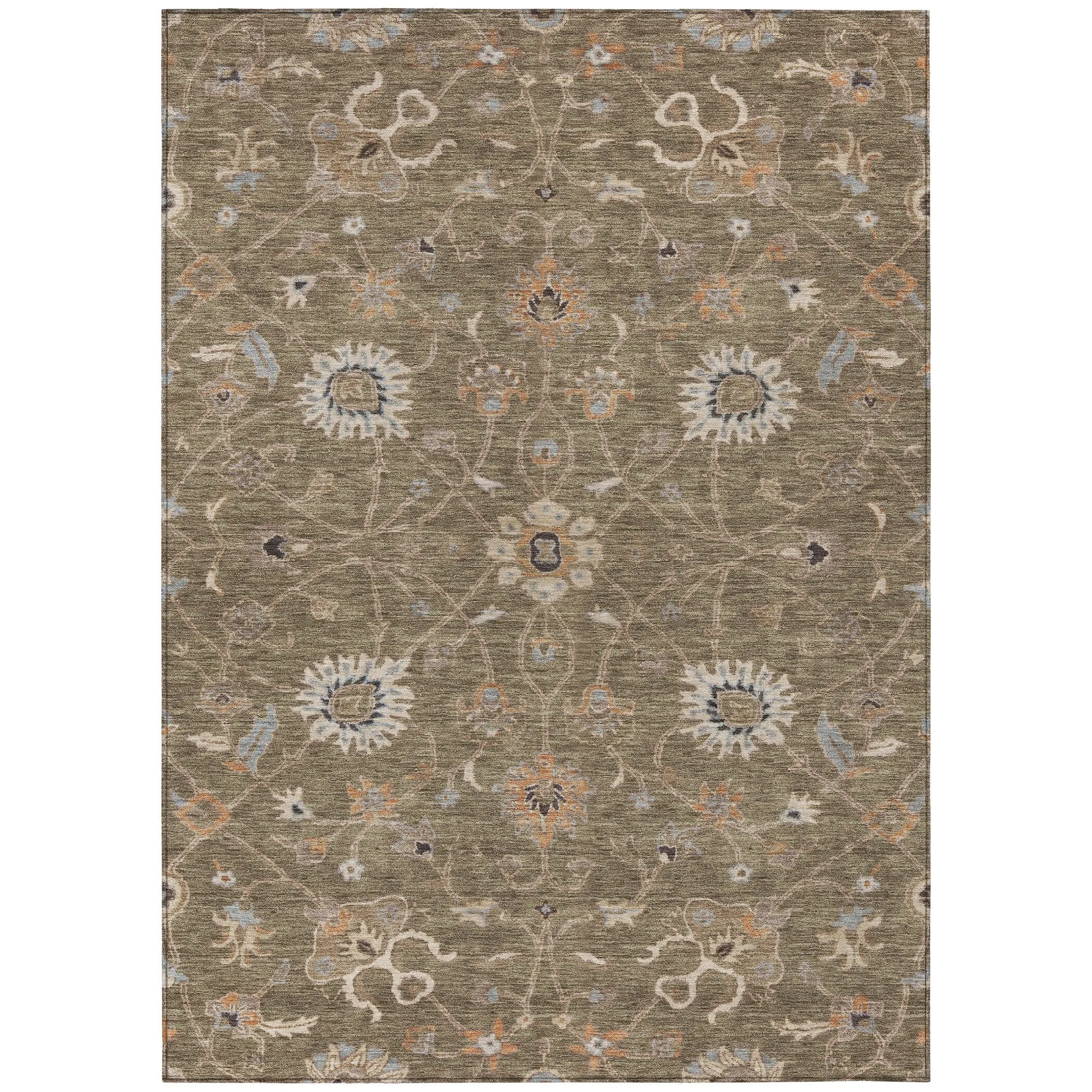 Machine Washable Indoor/ Outdoor Traditional Persian Chantille Rug