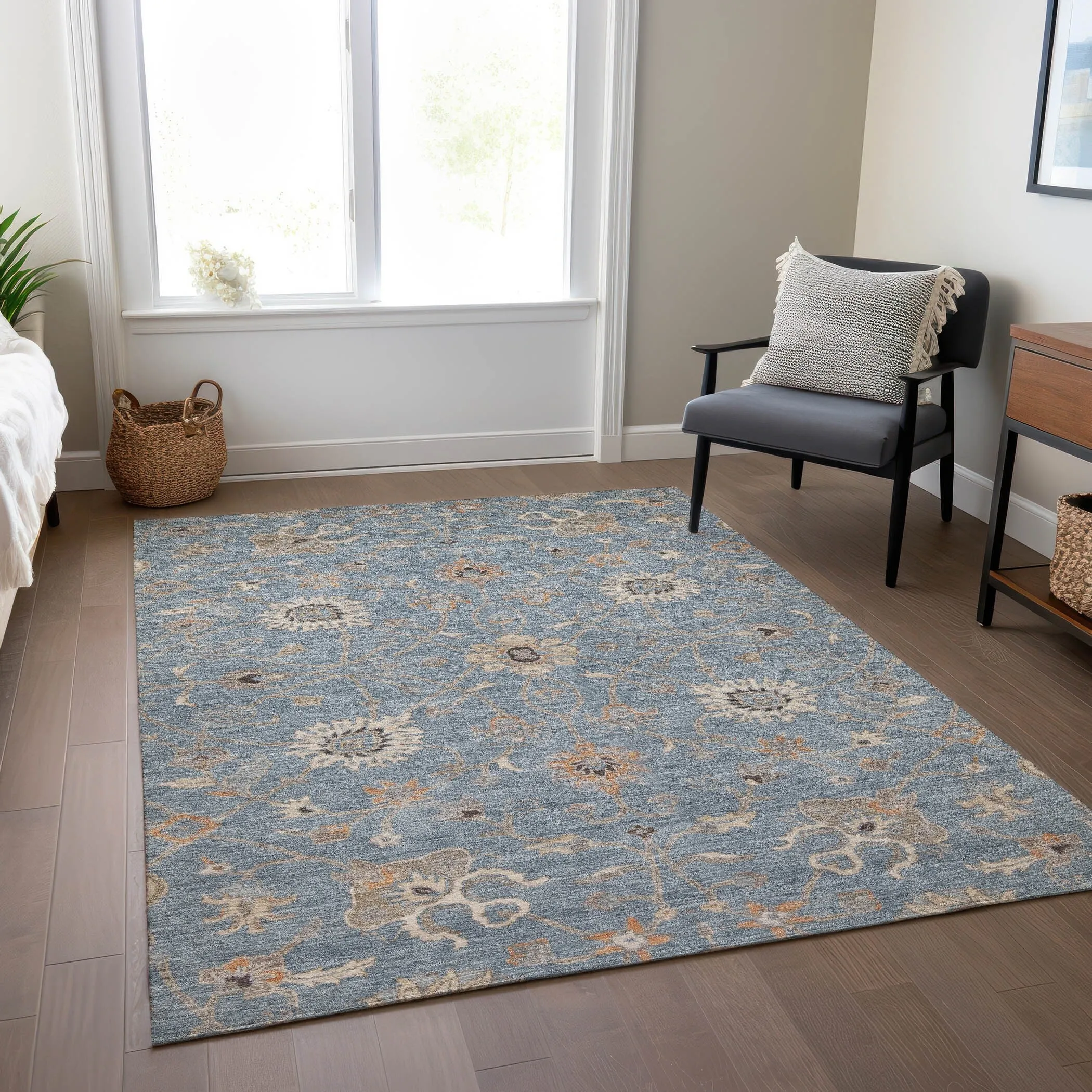 Machine Washable Indoor/ Outdoor Traditional Persian Chantille Rug
