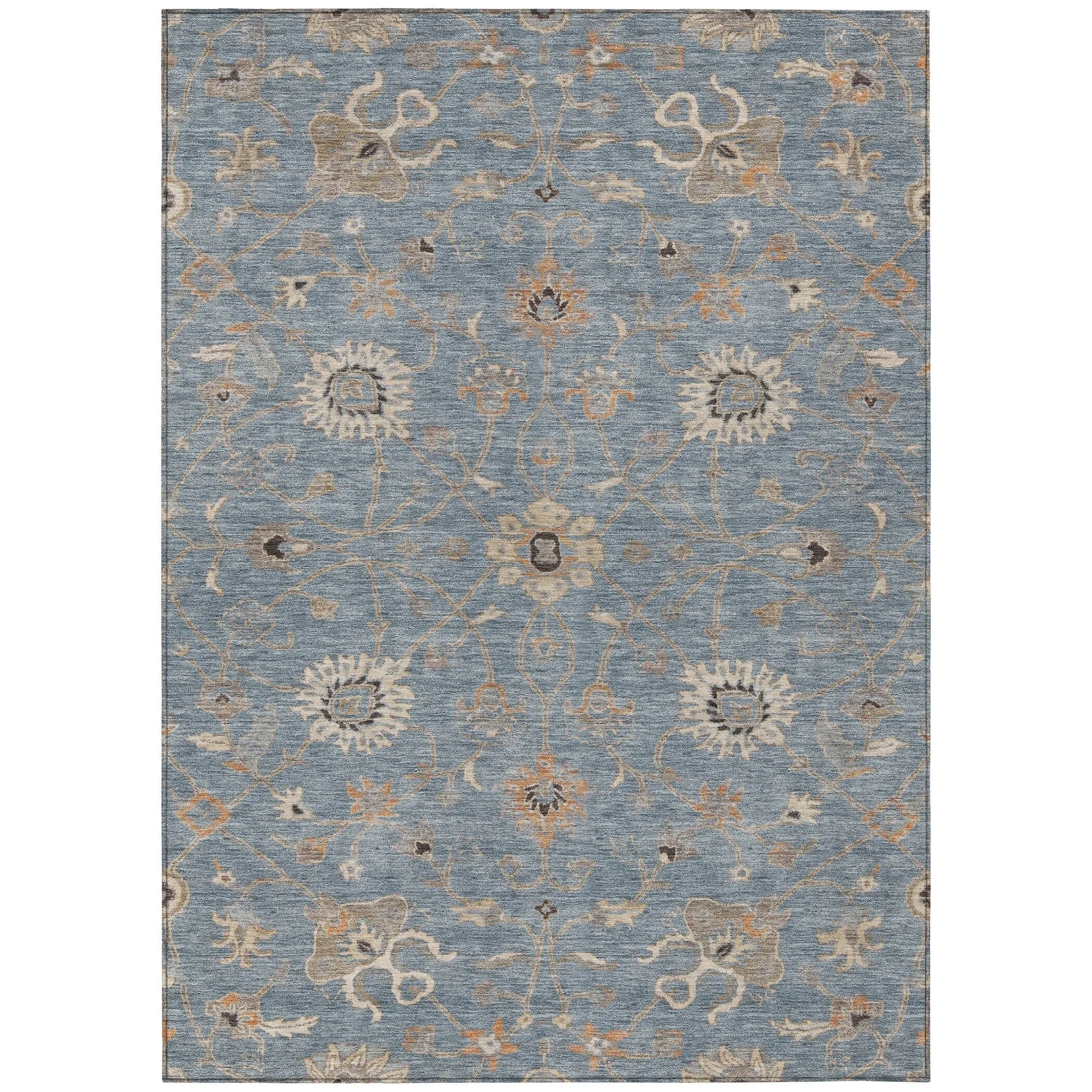 Machine Washable Indoor/ Outdoor Traditional Persian Chantille Rug