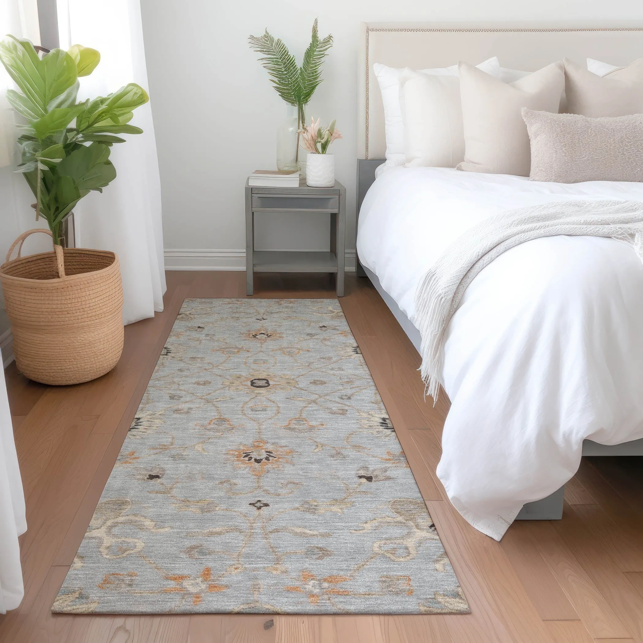Machine Washable Indoor/ Outdoor Traditional Persian Chantille Rug