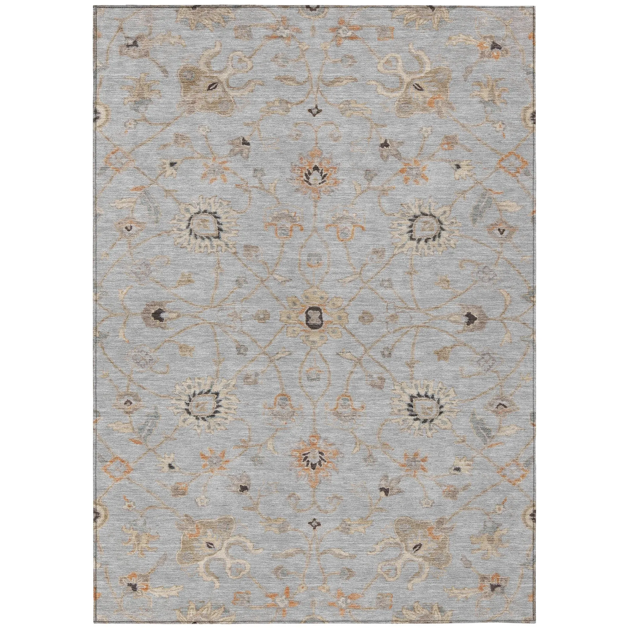 Machine Washable Indoor/ Outdoor Traditional Persian Chantille Rug