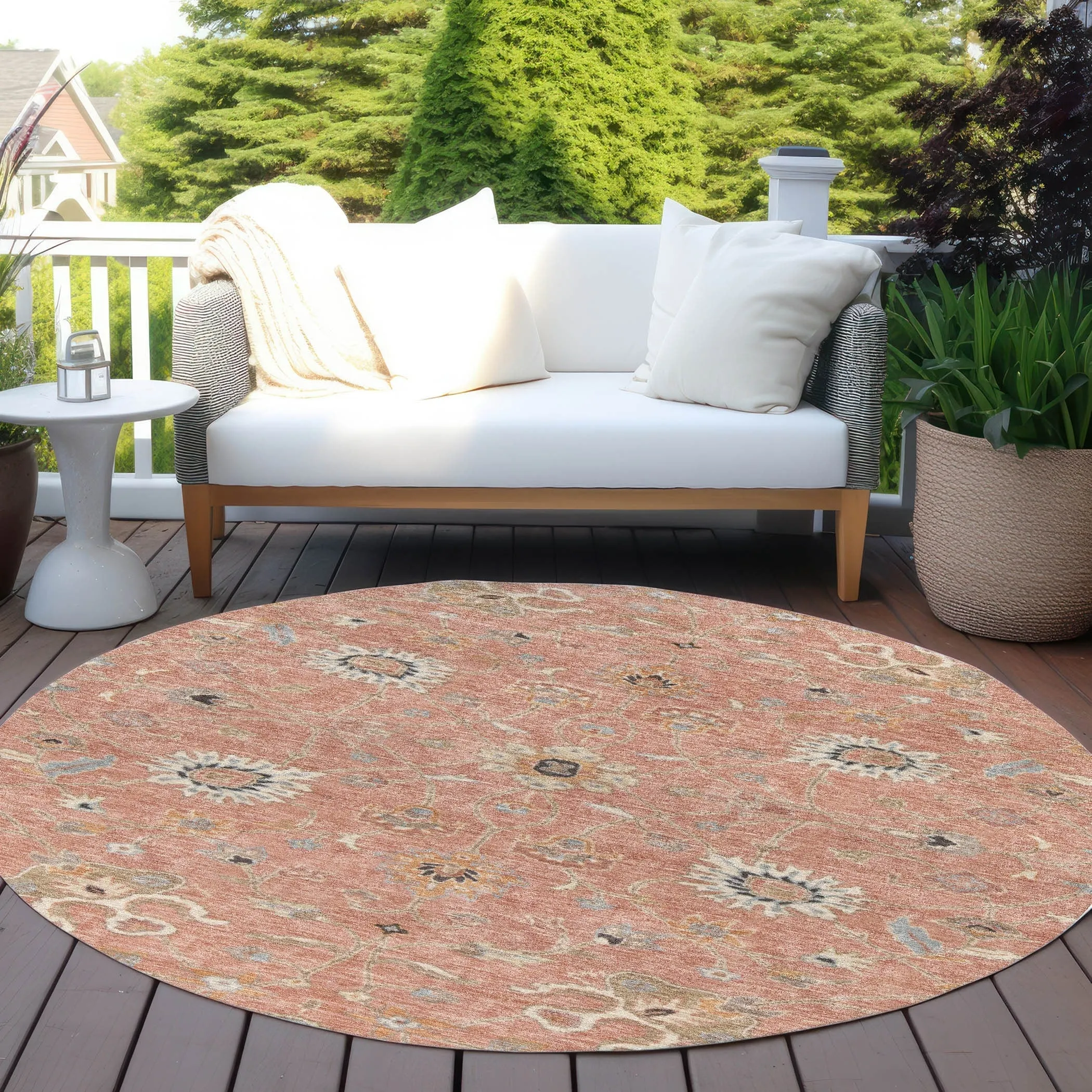 Machine Washable Indoor/ Outdoor Traditional Persian Chantille Rug