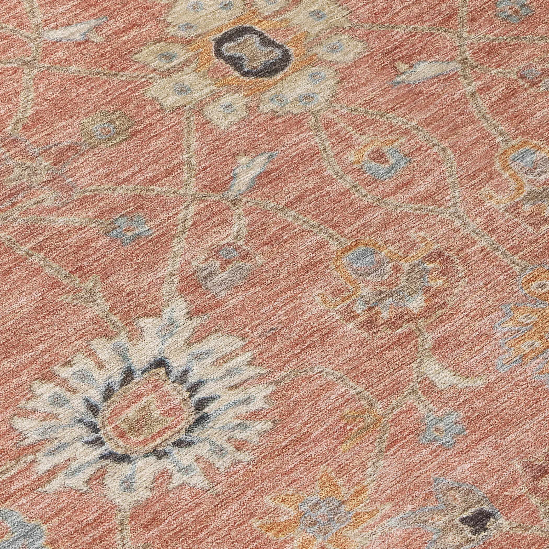 Machine Washable Indoor/ Outdoor Traditional Persian Chantille Rug