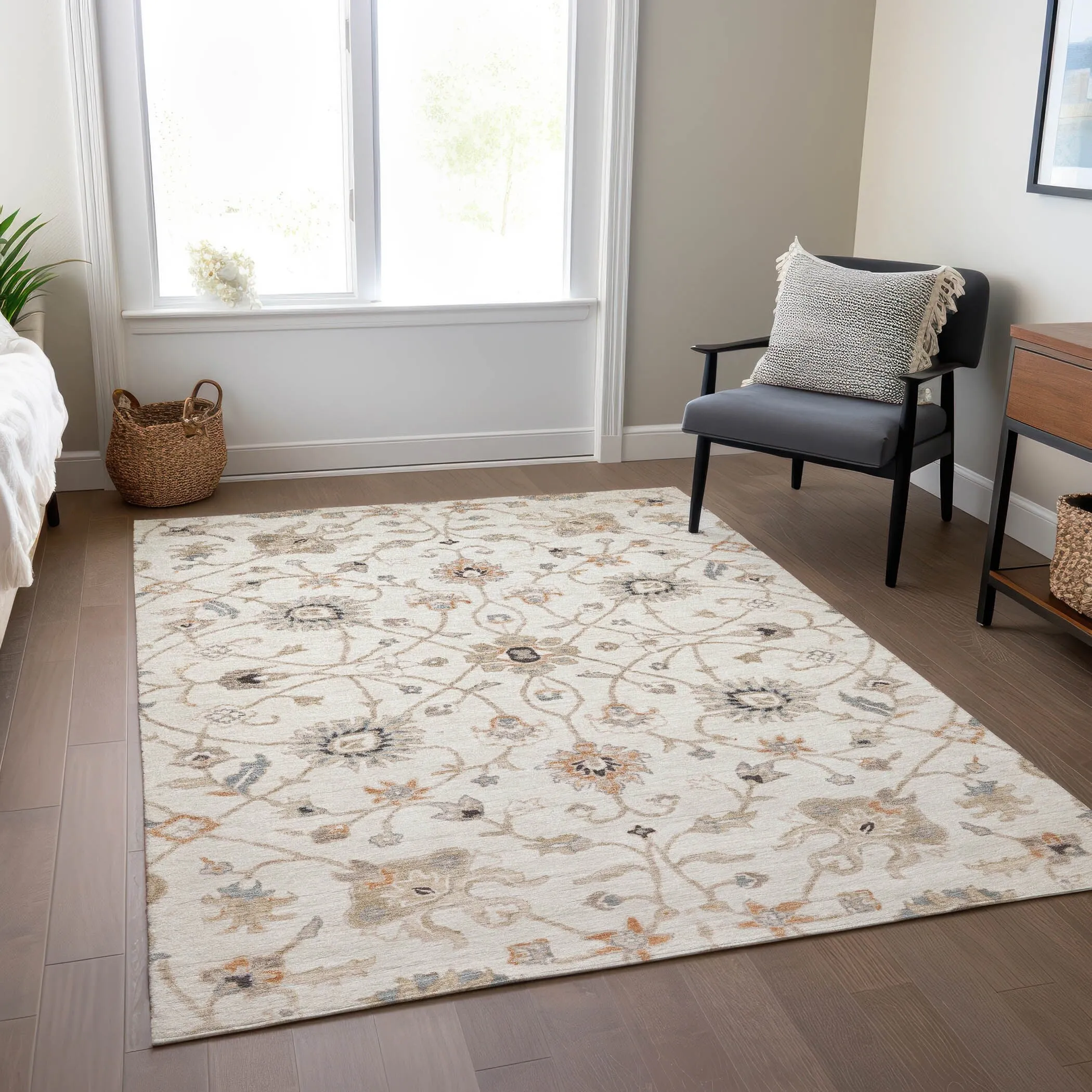 Machine Washable Indoor/ Outdoor Traditional Persian Chantille Rug