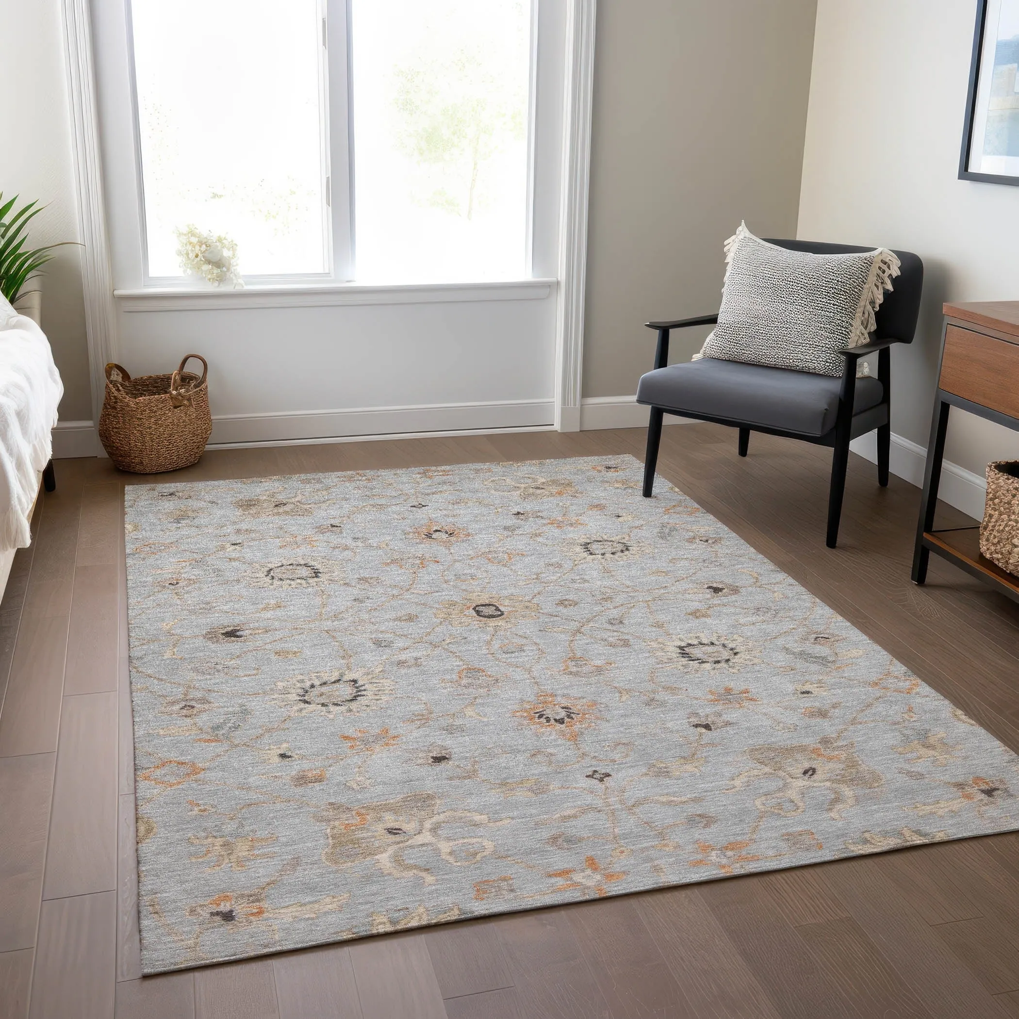 Machine Washable Indoor/ Outdoor Traditional Persian Chantille Rug