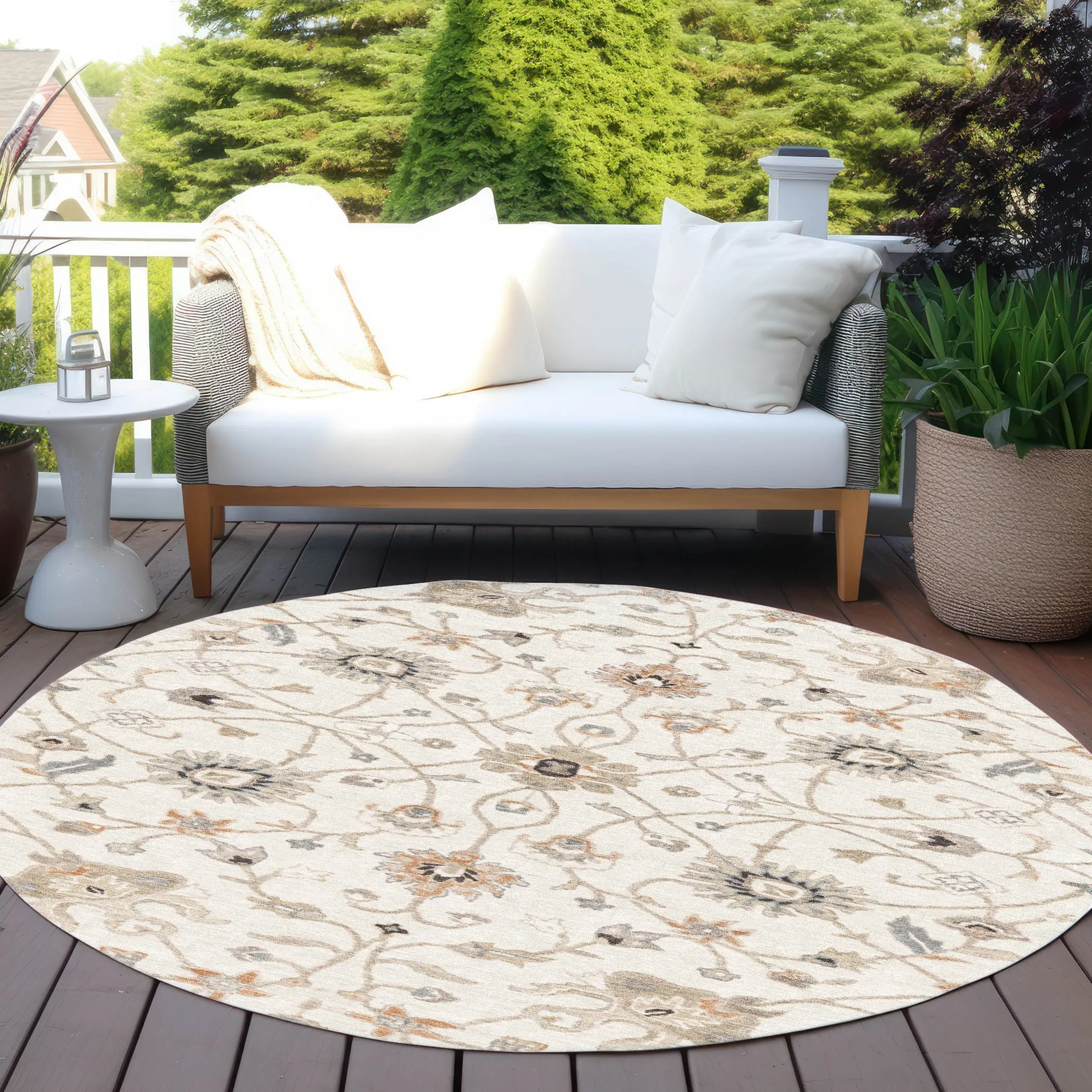 Machine Washable Indoor/ Outdoor Traditional Persian Chantille Rug