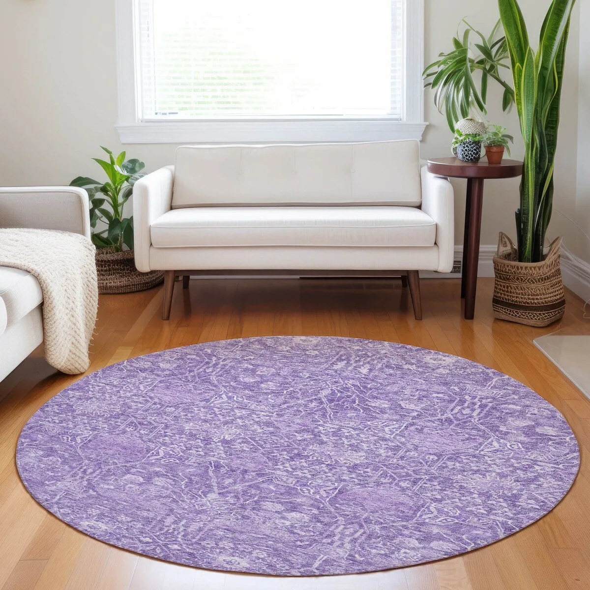 Machine Washable Indoor/ Outdoor Vintage Boho Chantille Rug