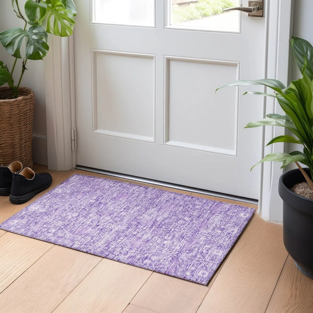 Machine Washable Indoor/ Outdoor Vintage Boho Chantille Rug