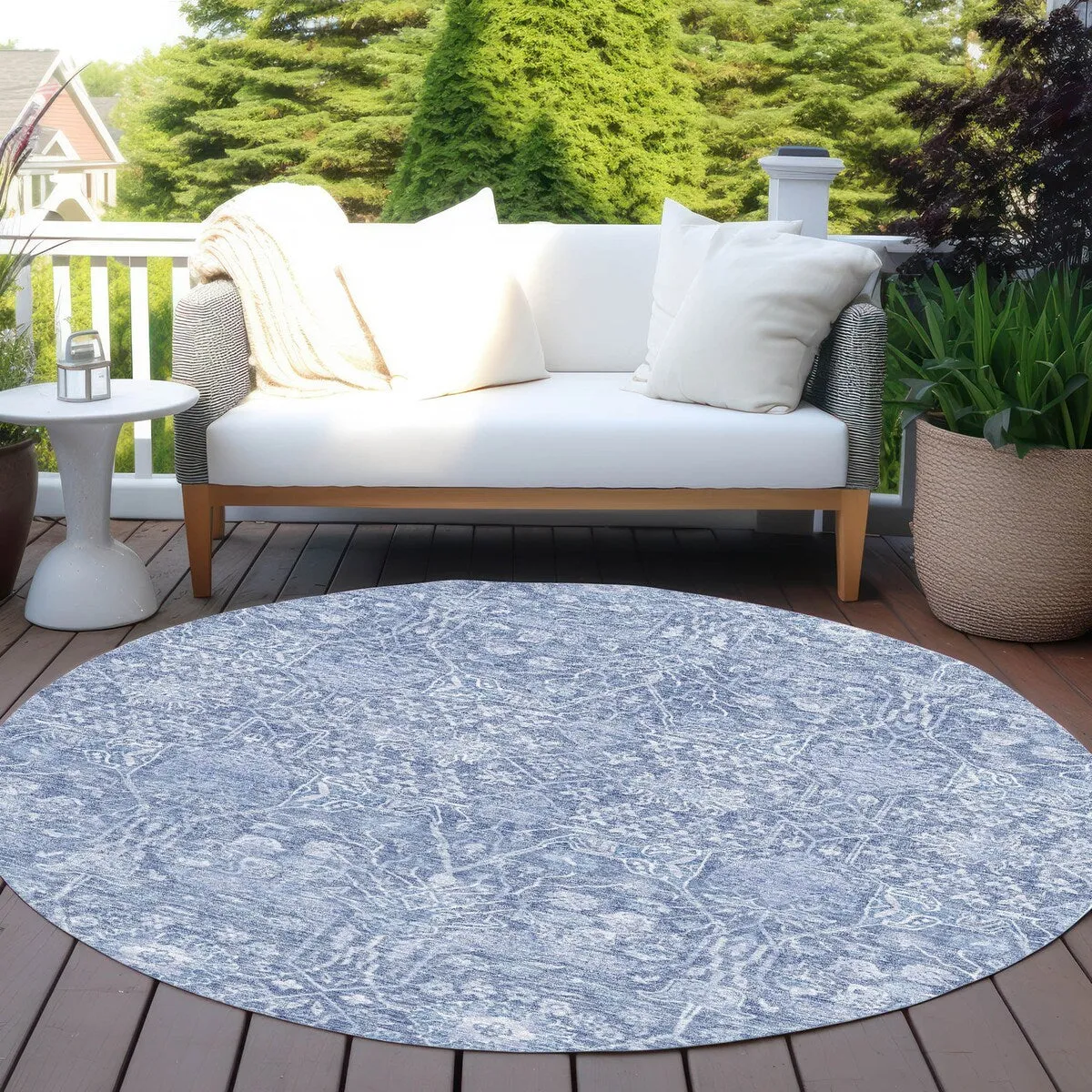 Machine Washable Indoor/ Outdoor Vintage Boho Chantille Rug