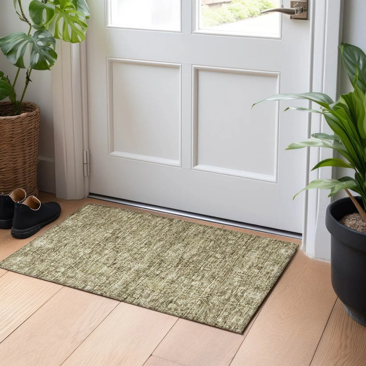 Machine Washable Indoor/ Outdoor Vintage Boho Chantille Rug