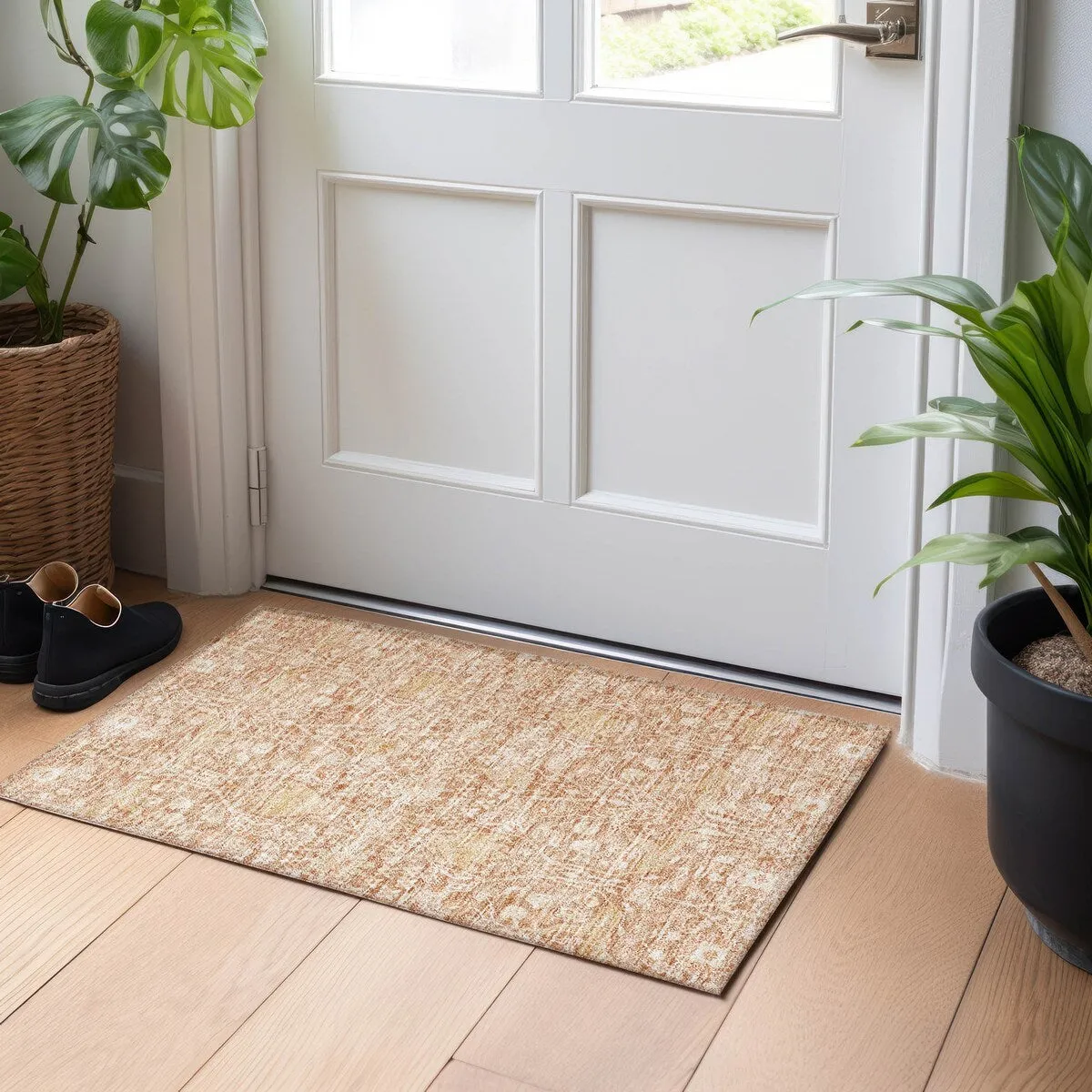Machine Washable Indoor/ Outdoor Vintage Boho Chantille Rug