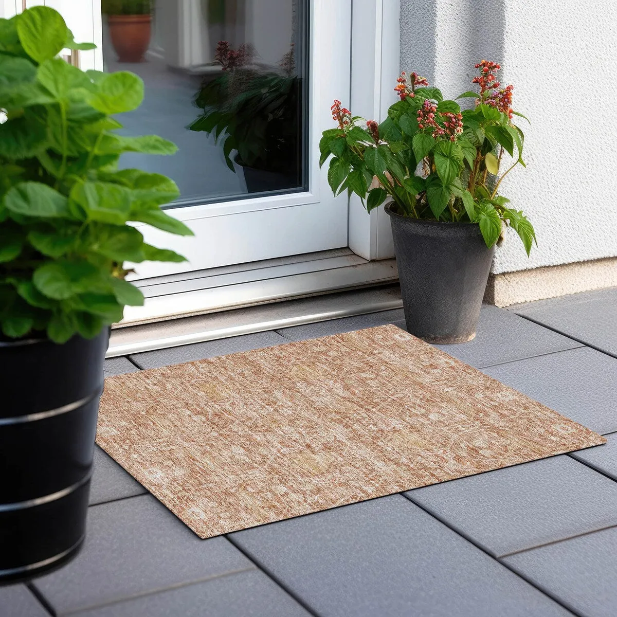 Machine Washable Indoor/ Outdoor Vintage Boho Chantille Rug