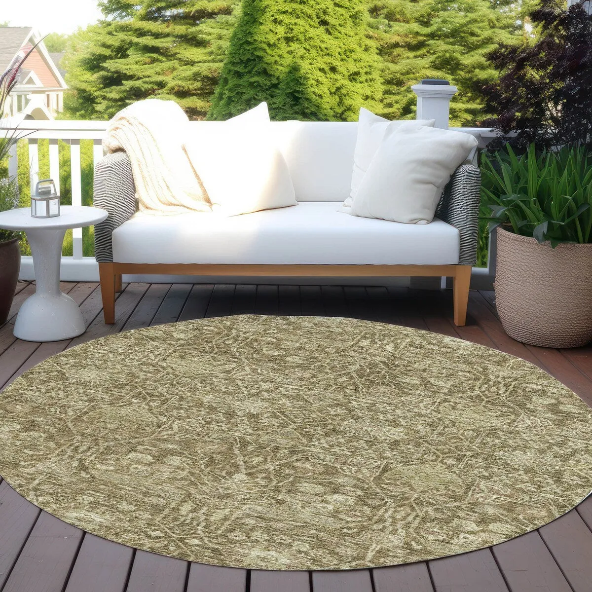 Machine Washable Indoor/ Outdoor Vintage Boho Chantille Rug