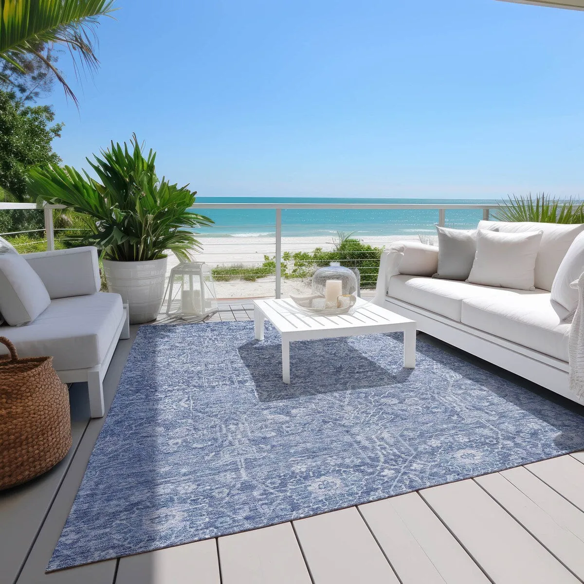 Machine Washable Indoor/ Outdoor Vintage Boho Chantille Rug