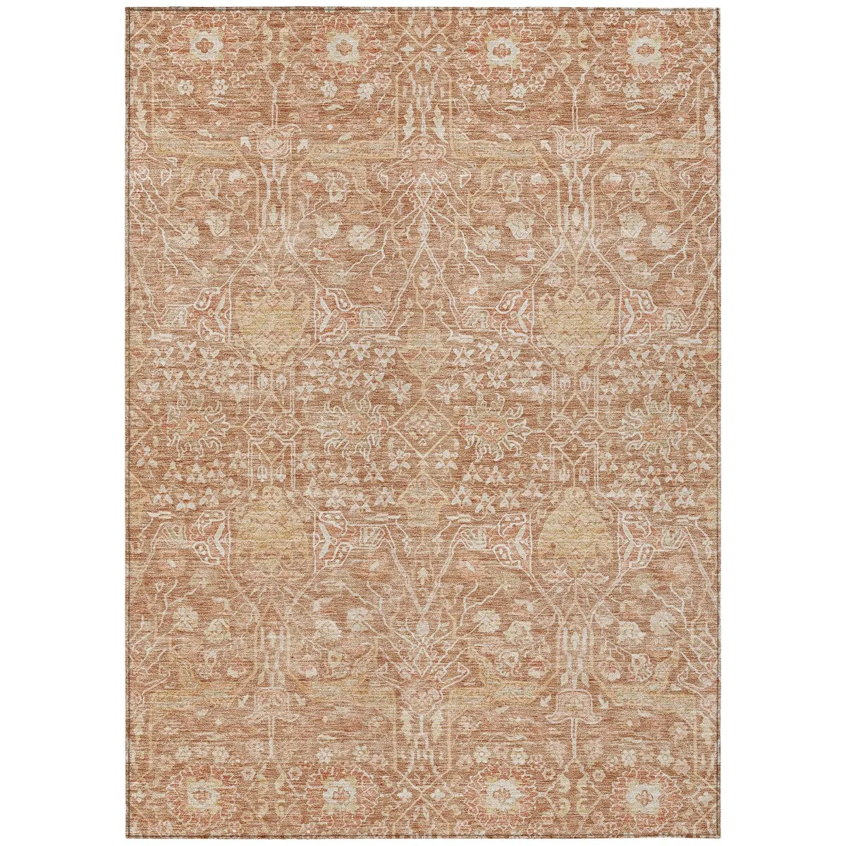 Machine Washable Indoor/ Outdoor Vintage Boho Chantille Rug