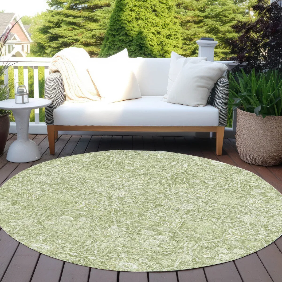 Machine Washable Indoor/ Outdoor Vintage Boho Chantille Rug
