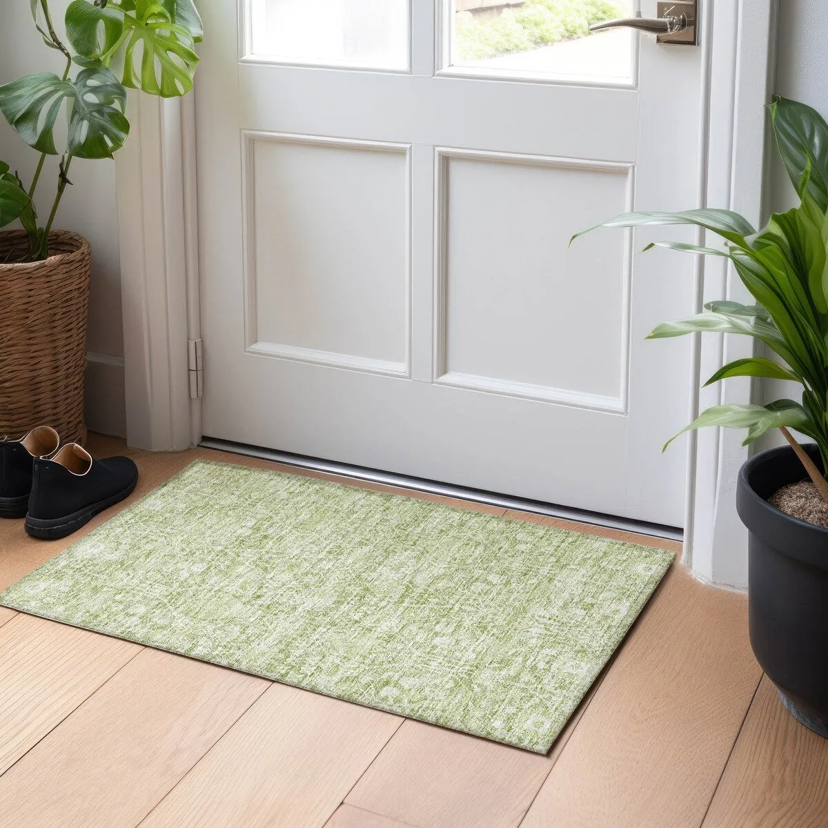 Machine Washable Indoor/ Outdoor Vintage Boho Chantille Rug