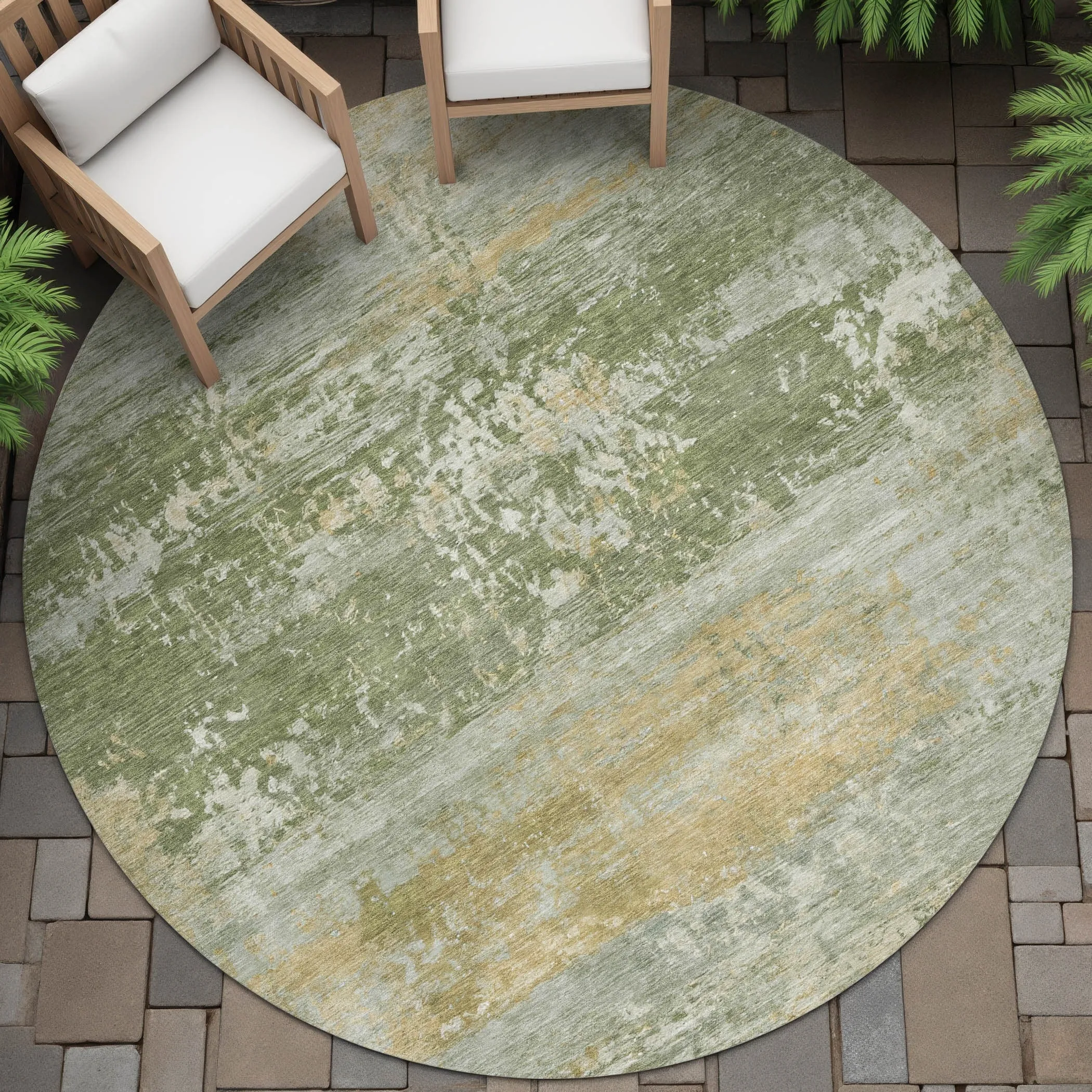 Machine Washable Indoor/Outdoor Contemporary Chantille Rug