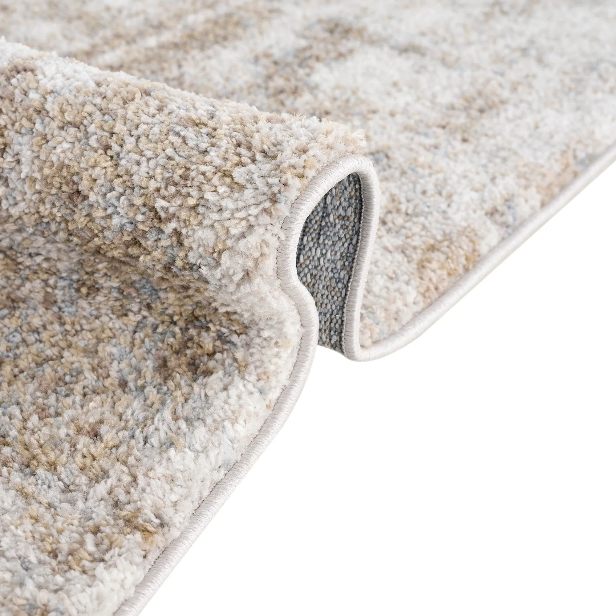 Madison Park Alexandria Grey/ Cream Cozy Shag Abstract Area Rug