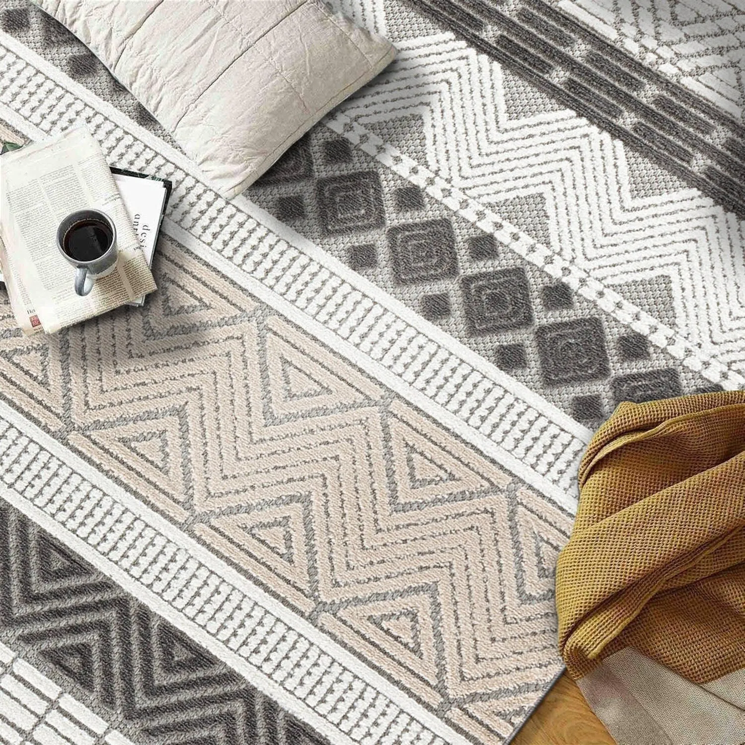 Marbella Contemporary Boho Indoor/Outdoor Area Rug