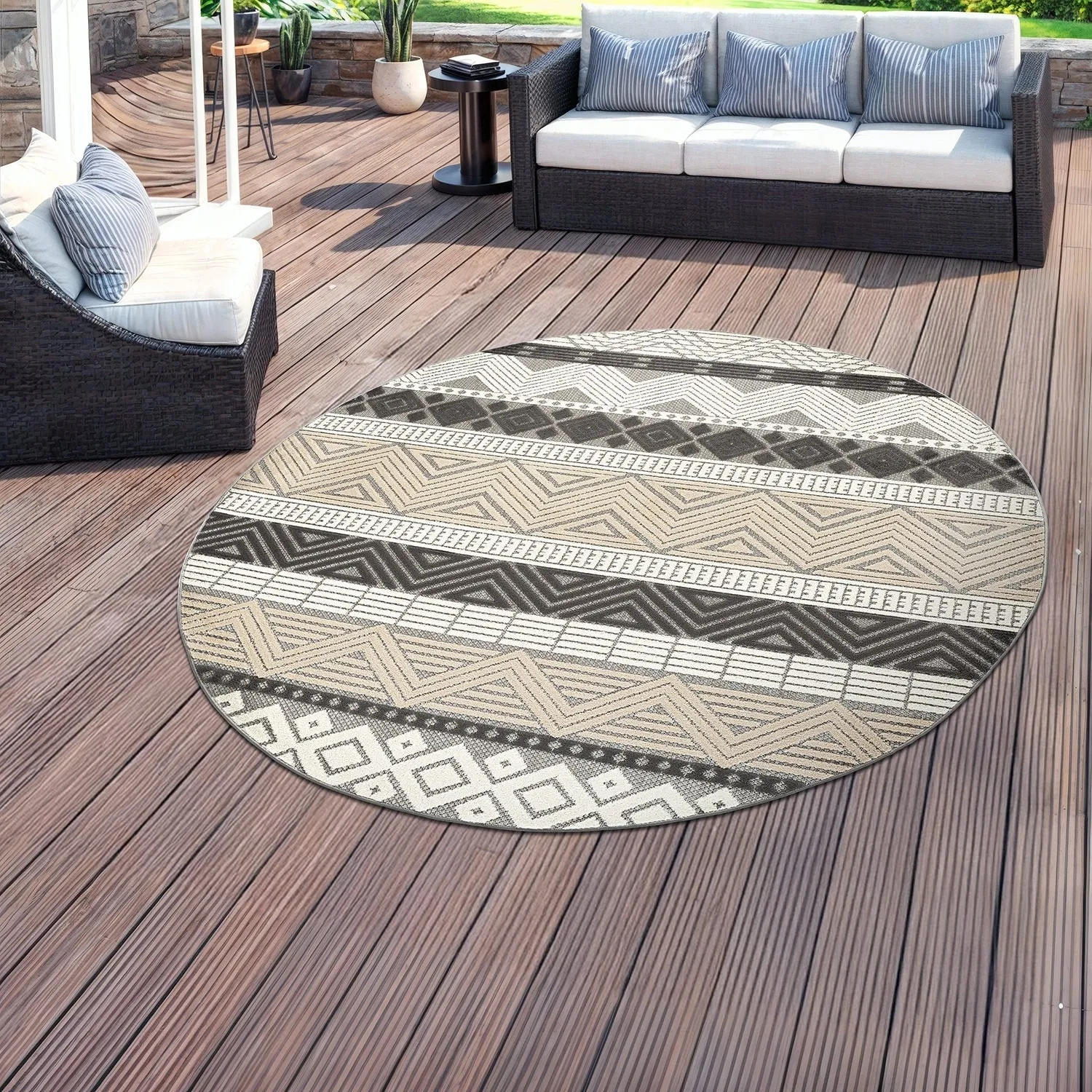 Marbella Contemporary Boho Indoor/Outdoor Area Rug