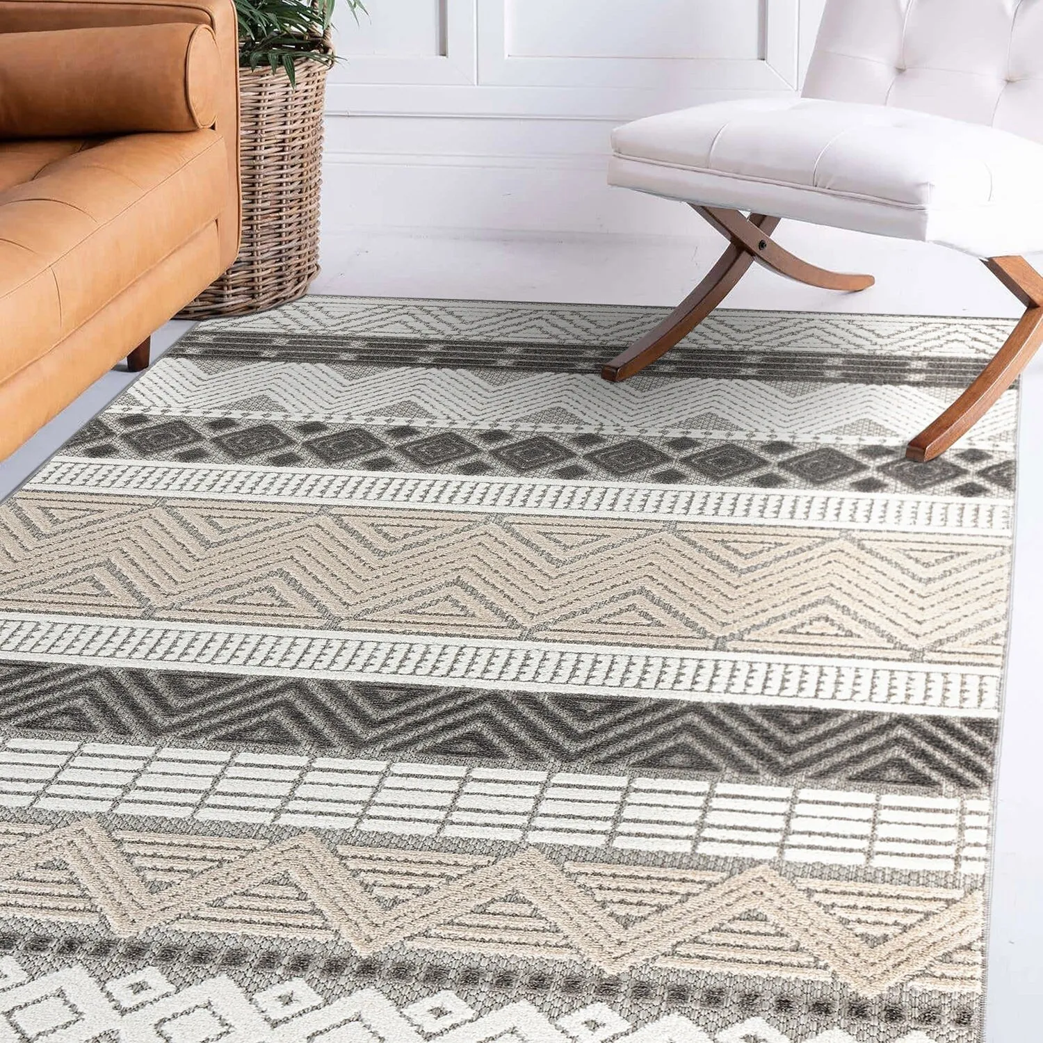 Marbella Contemporary Boho Indoor/Outdoor Area Rug