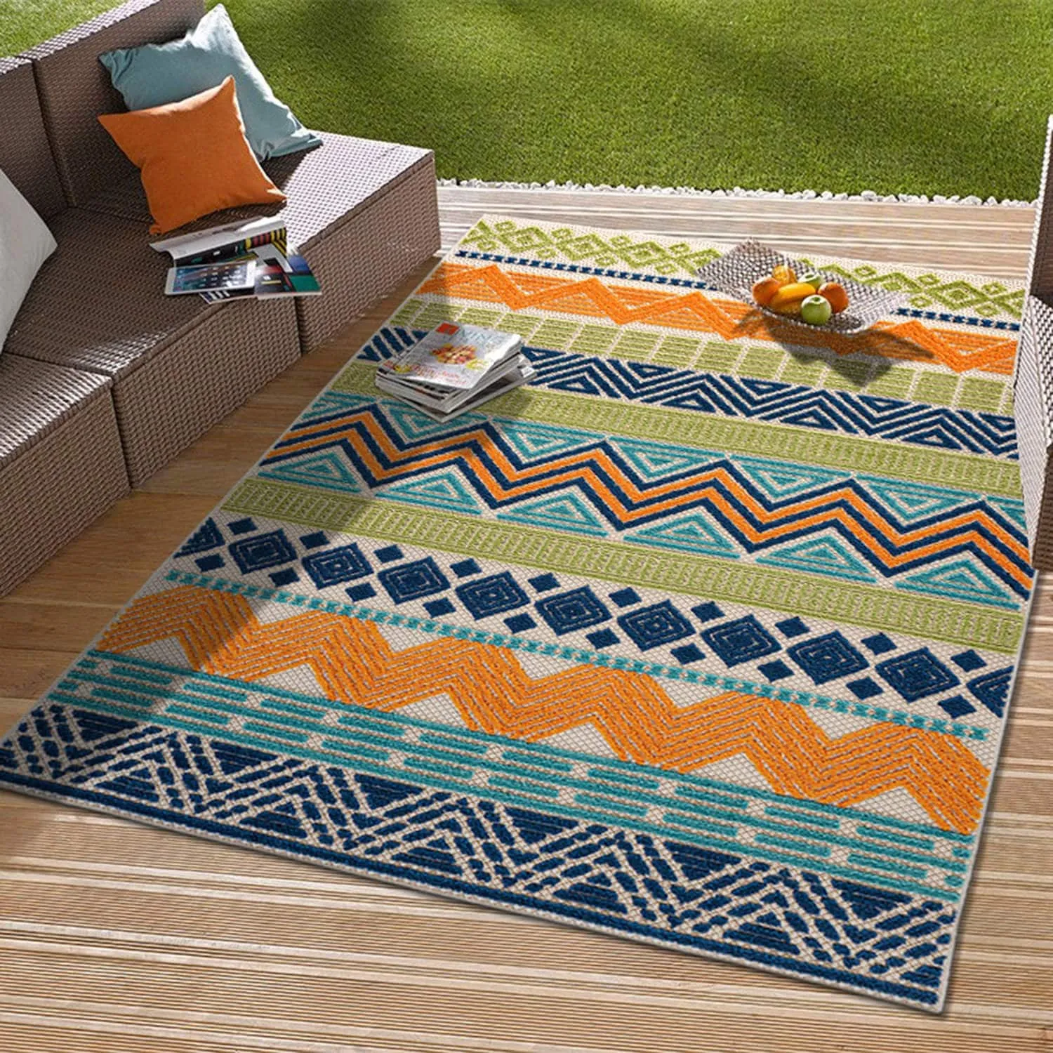 Marbella Contemporary Boho Indoor/Outdoor Area Rug