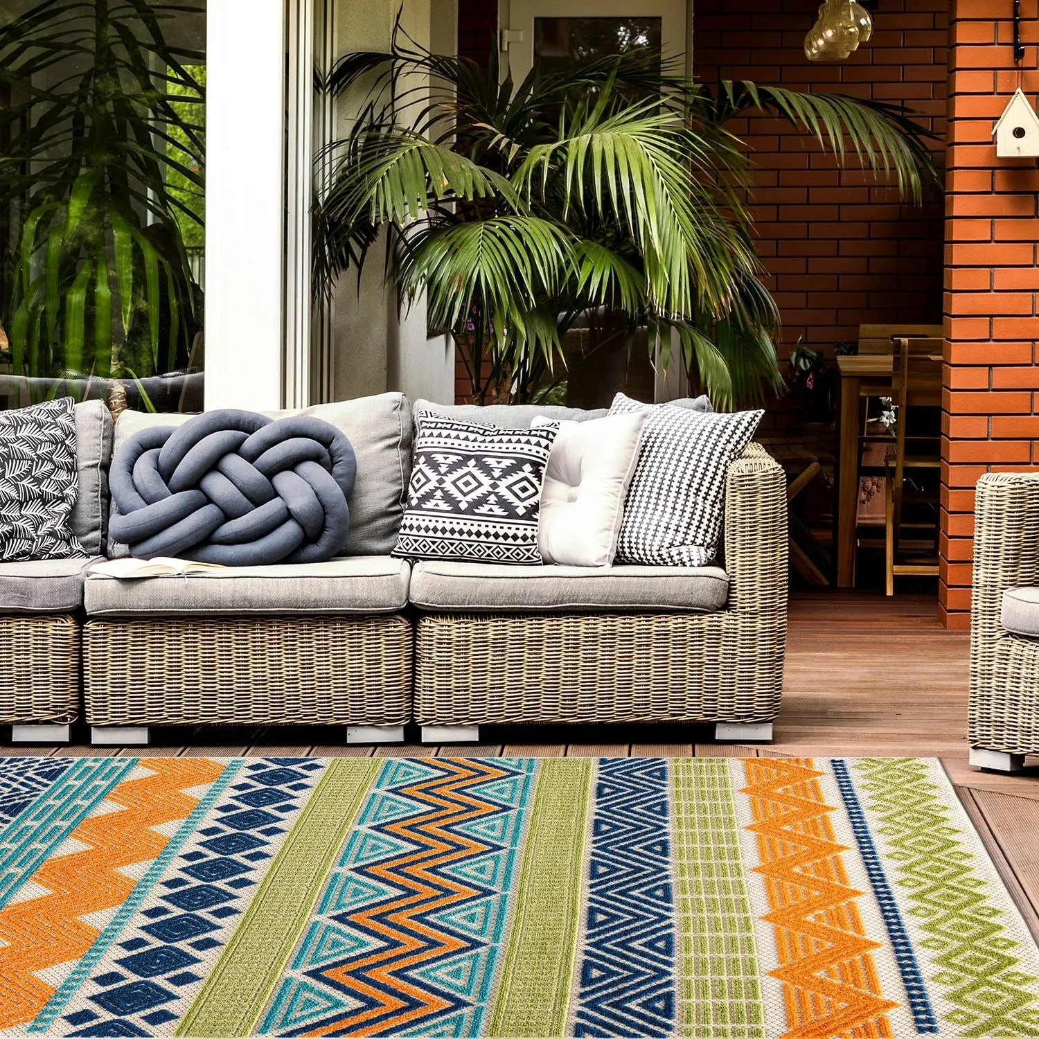 Marbella Contemporary Boho Indoor/Outdoor Area Rug