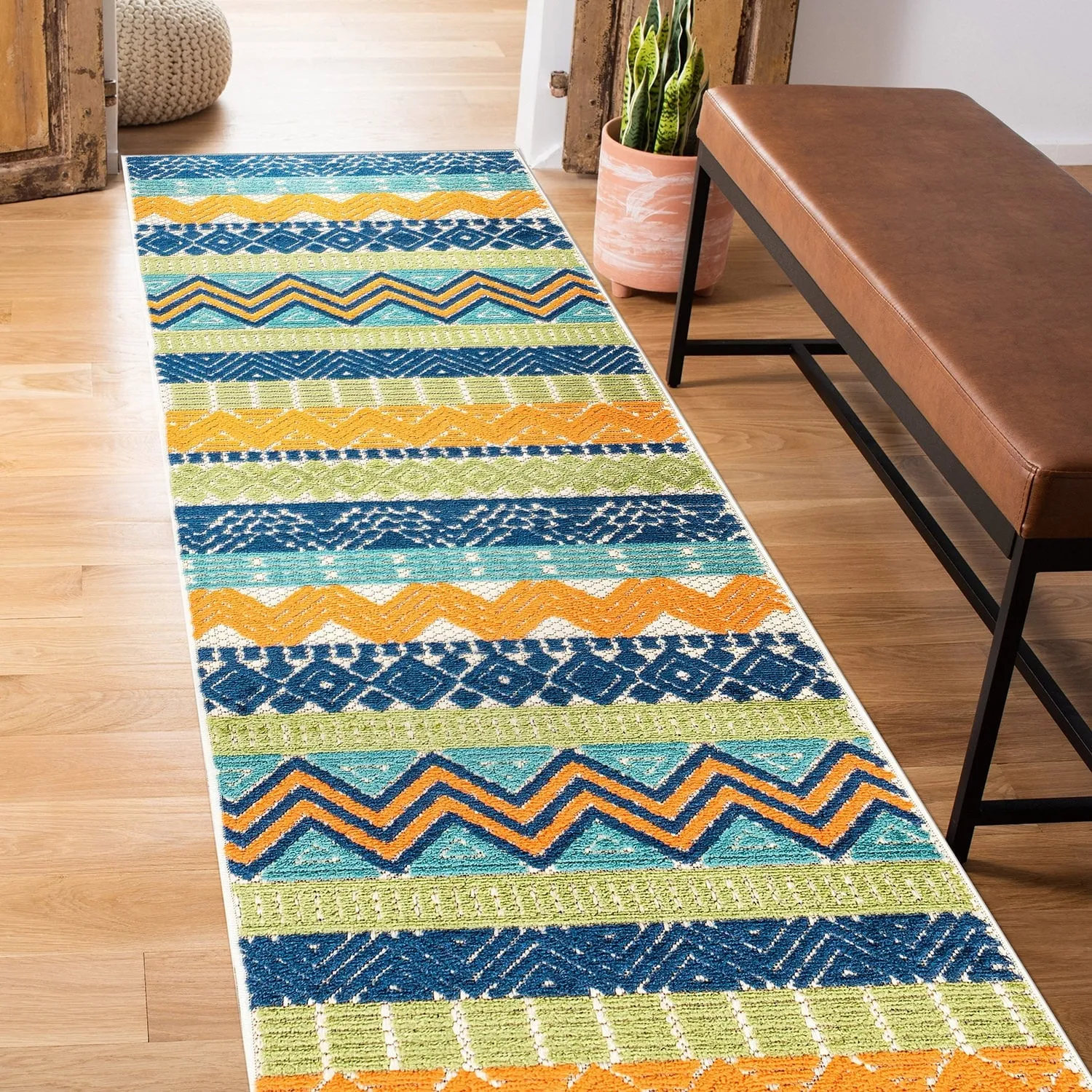 Marbella Contemporary Boho Indoor/Outdoor Area Rug