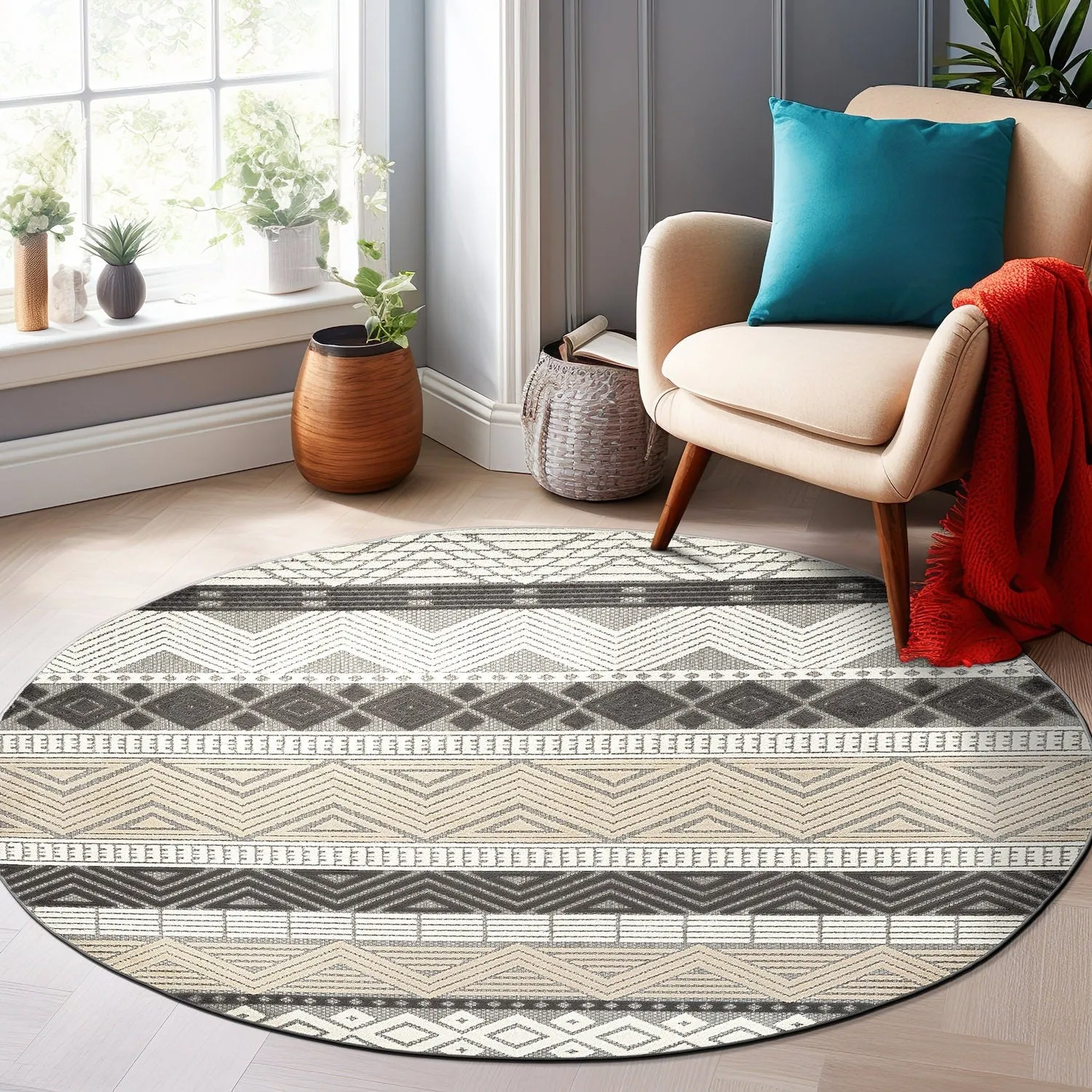 Marbella Contemporary Boho Indoor/Outdoor Area Rug