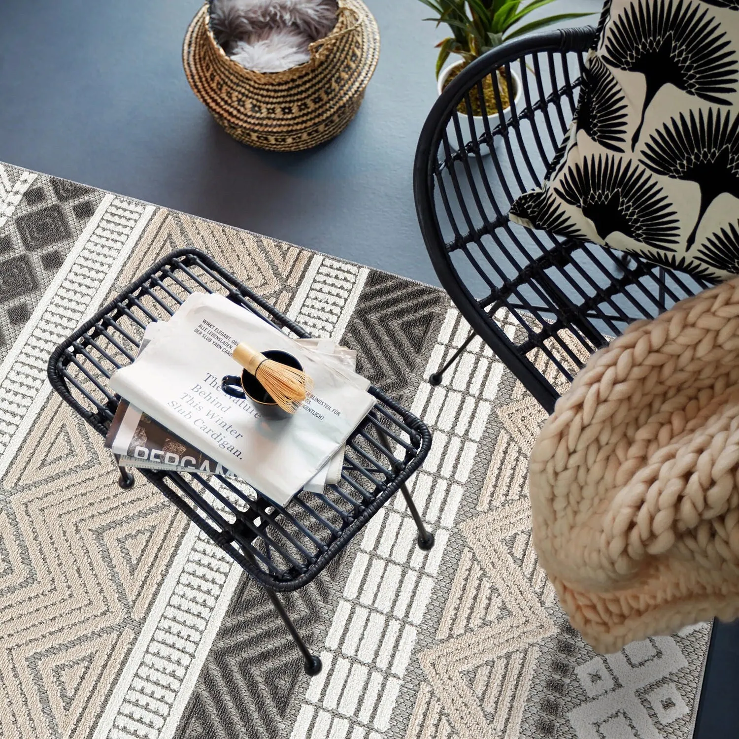 Marbella Contemporary Boho Indoor/Outdoor Area Rug