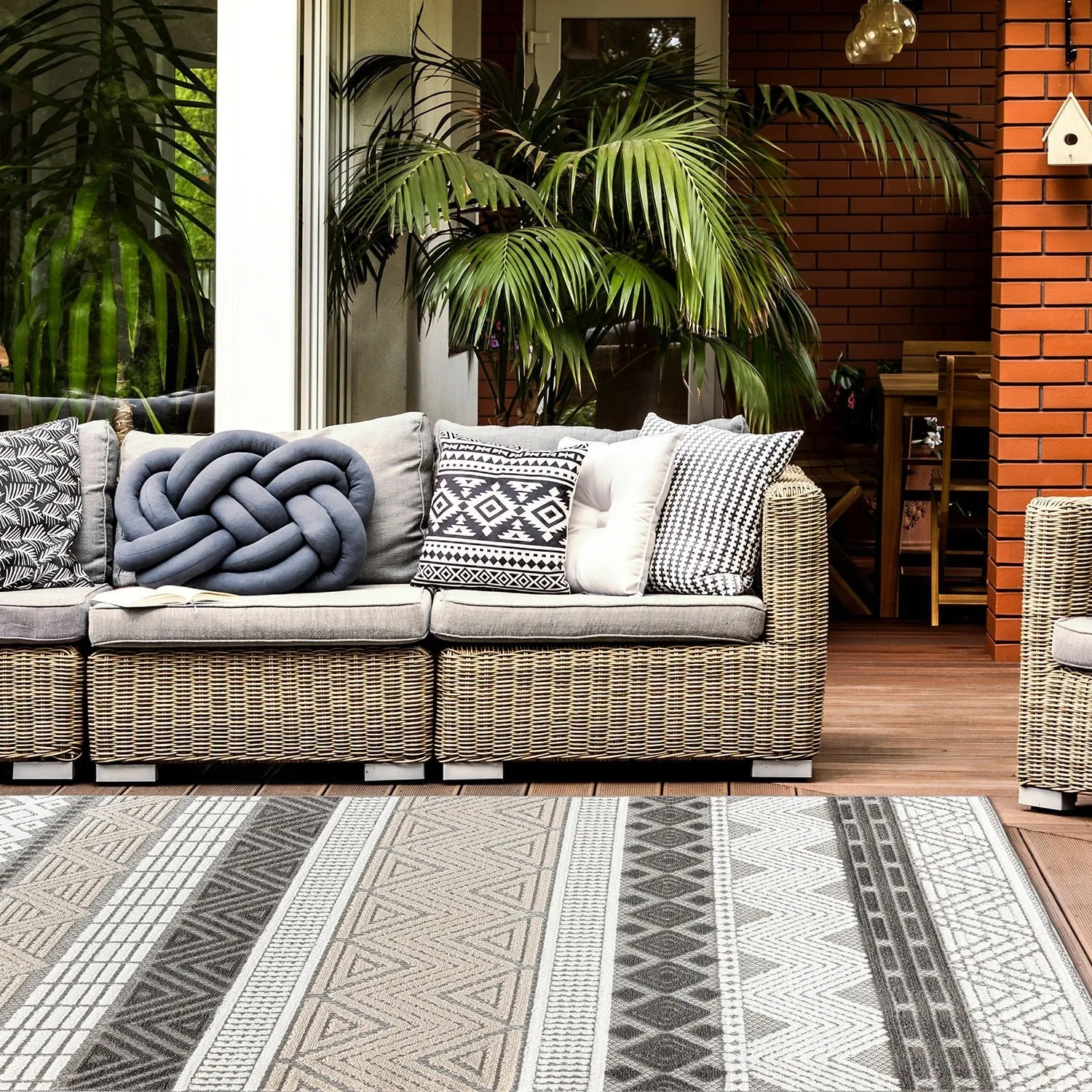 Marbella Contemporary Boho Indoor/Outdoor Area Rug