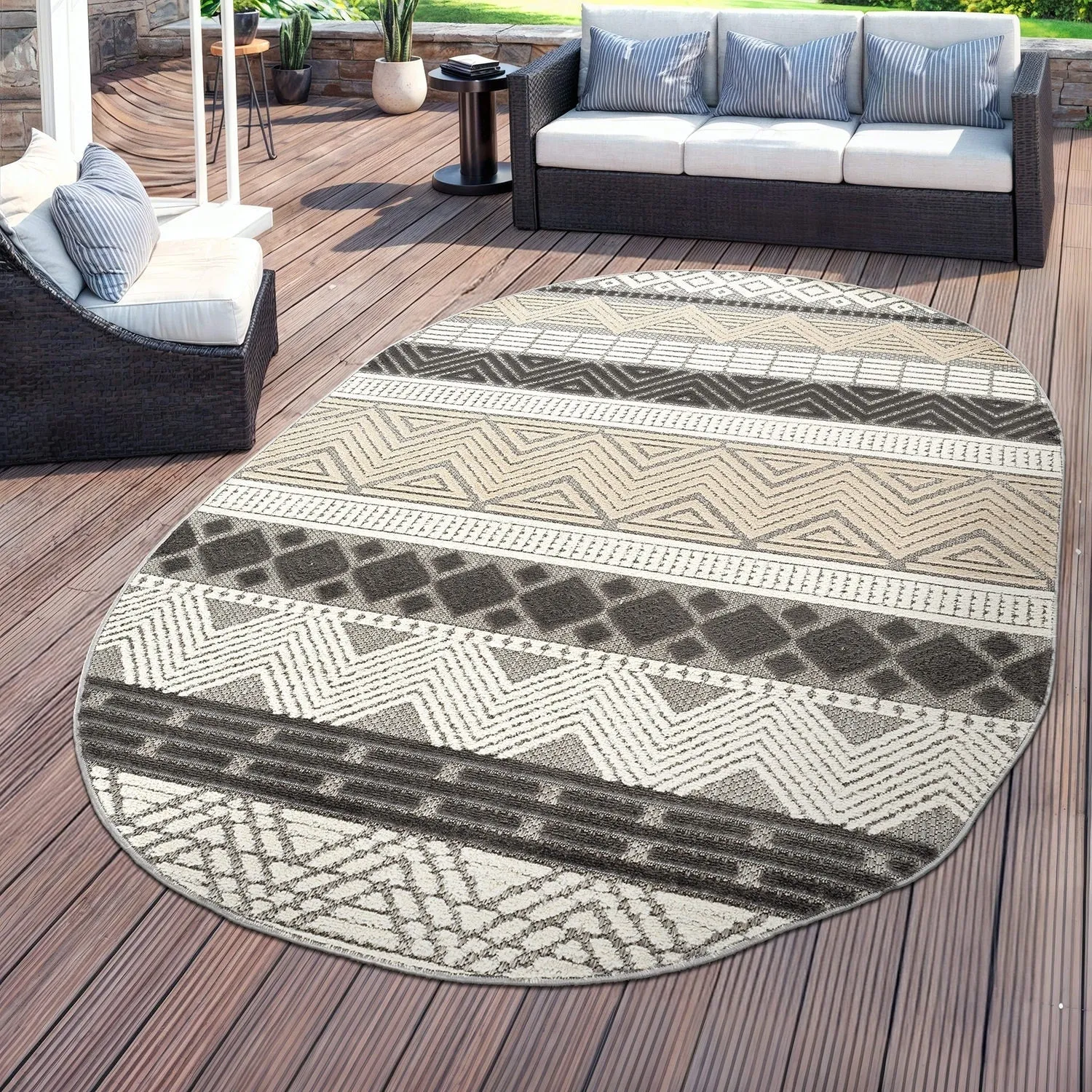 Marbella Contemporary Boho Indoor/Outdoor Area Rug