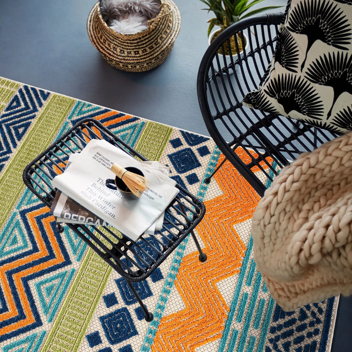 Marbella Contemporary Boho Indoor/Outdoor Area Rug