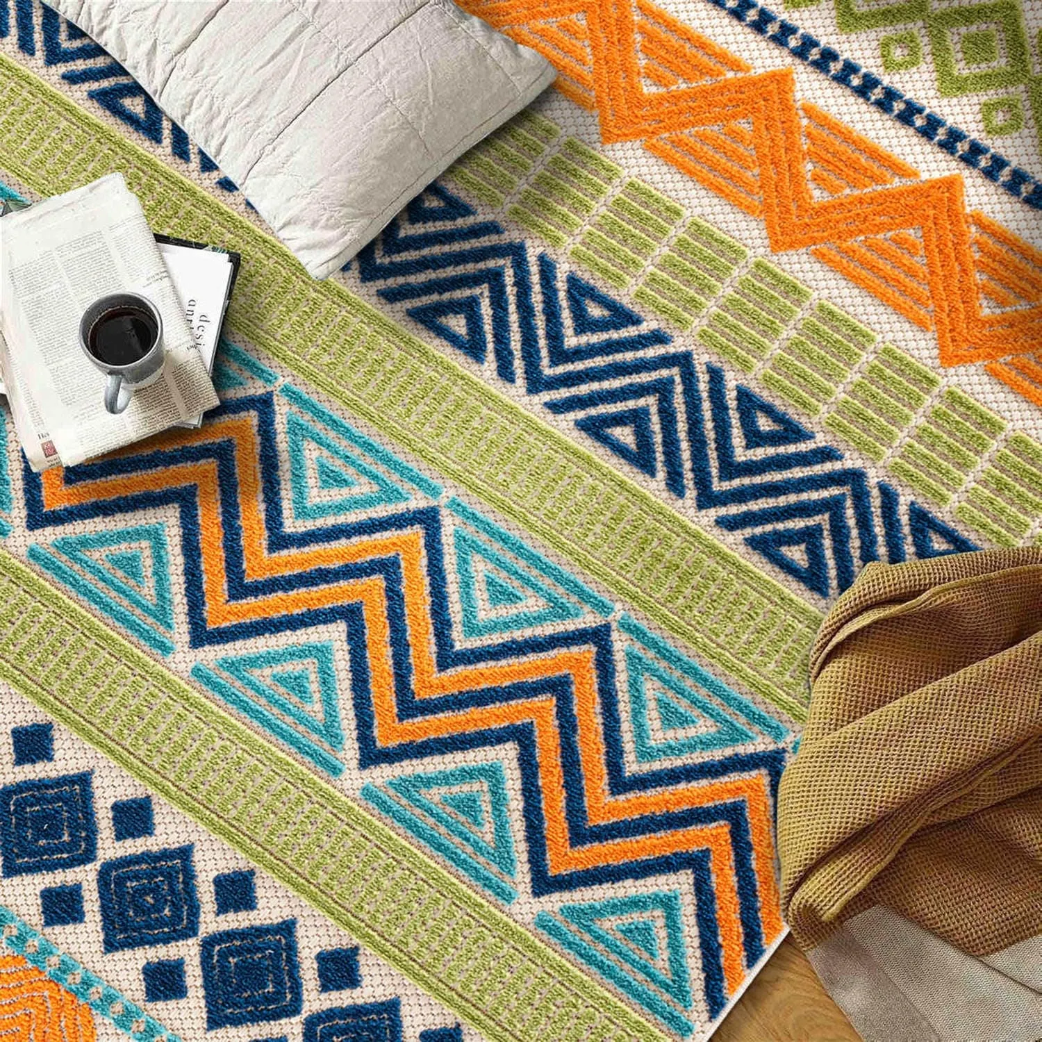 Marbella Contemporary Boho Indoor/Outdoor Area Rug